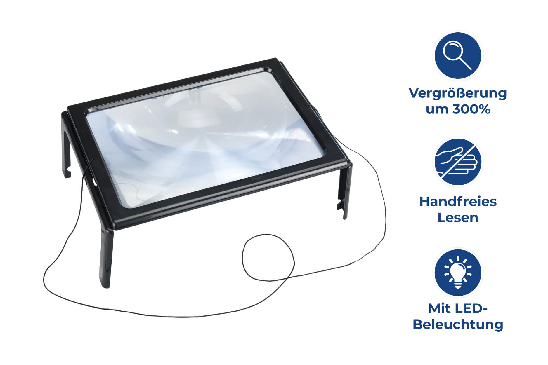 Leselupe LED, 300% Vergrößerung