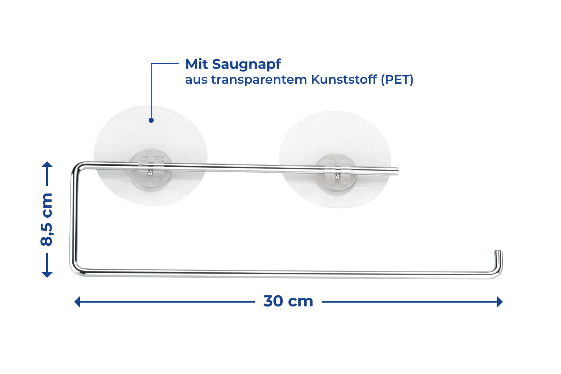 Küchenrollenhalter Chrom, Befestigen ohne bohren