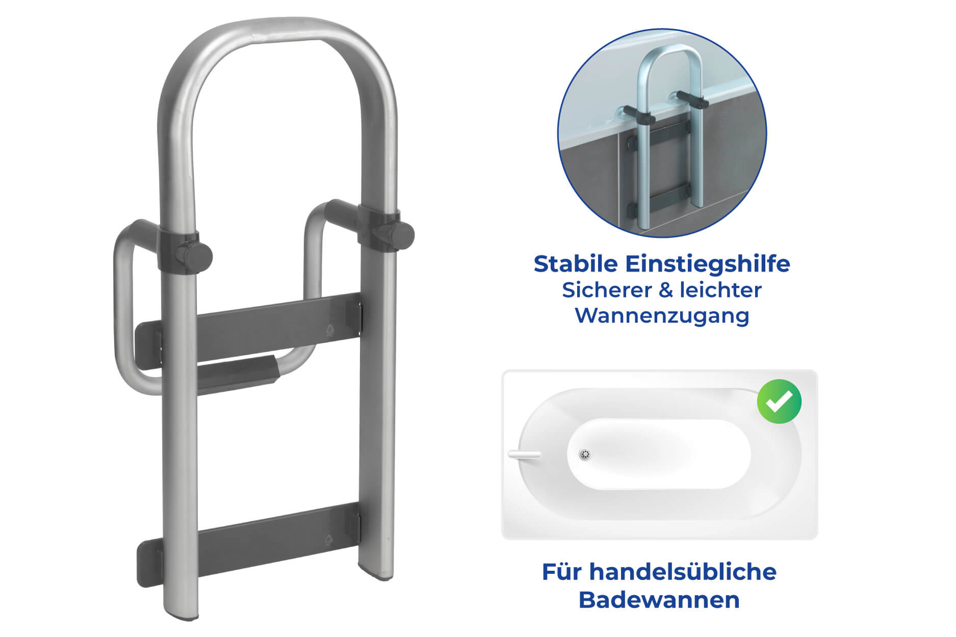 Badewannen-Einstiegshilfe Secura Premium, verstellbar, bis 150 kg belastbar