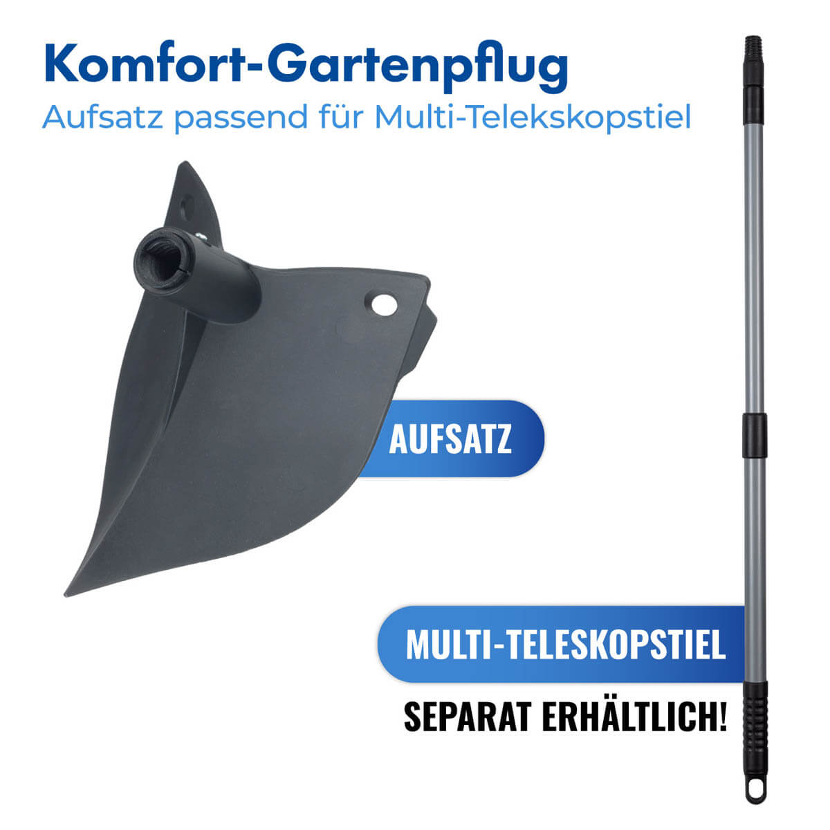 Komfort-Pflug für Teleskopstiel