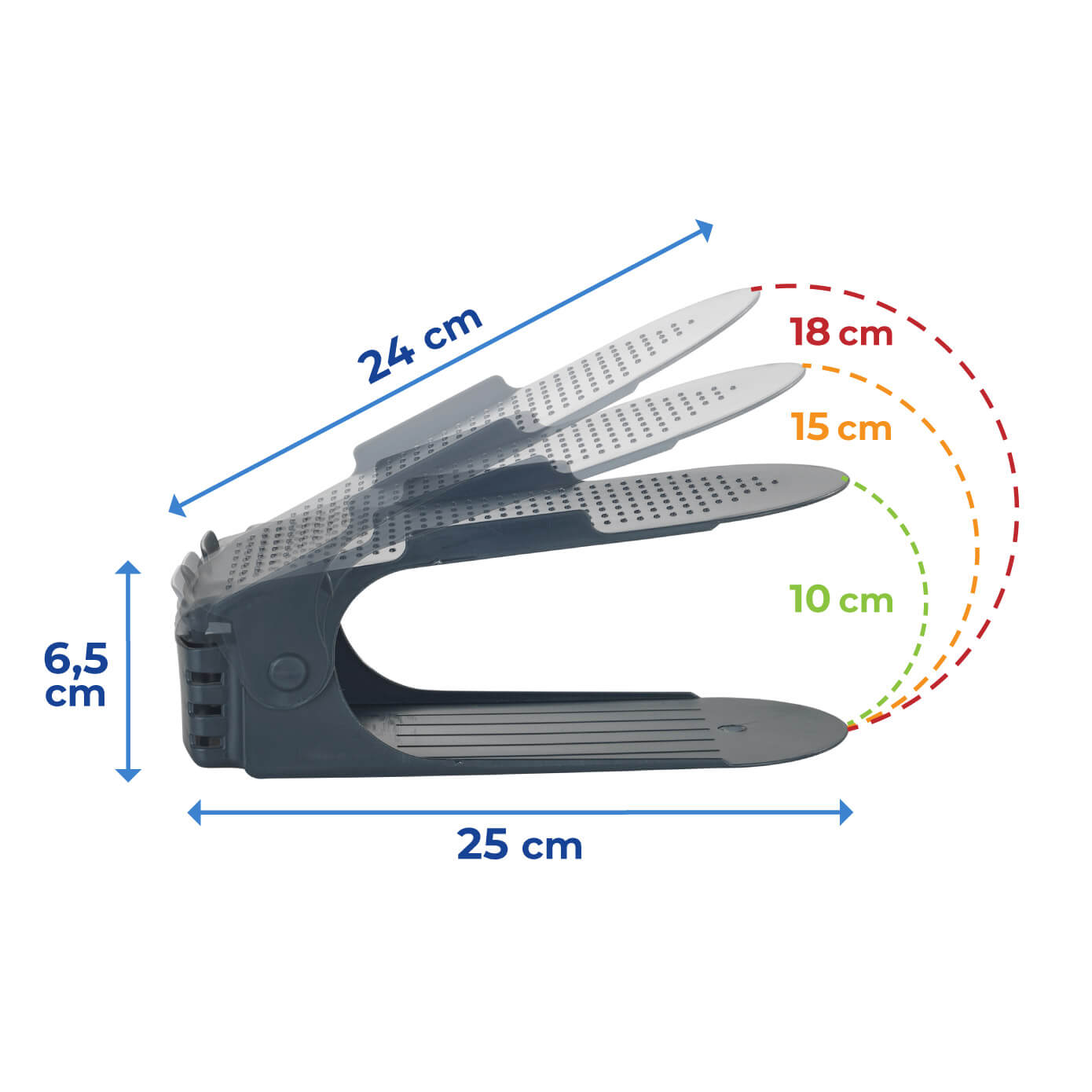 Schuhhalter höhenverstellbar grau 8er