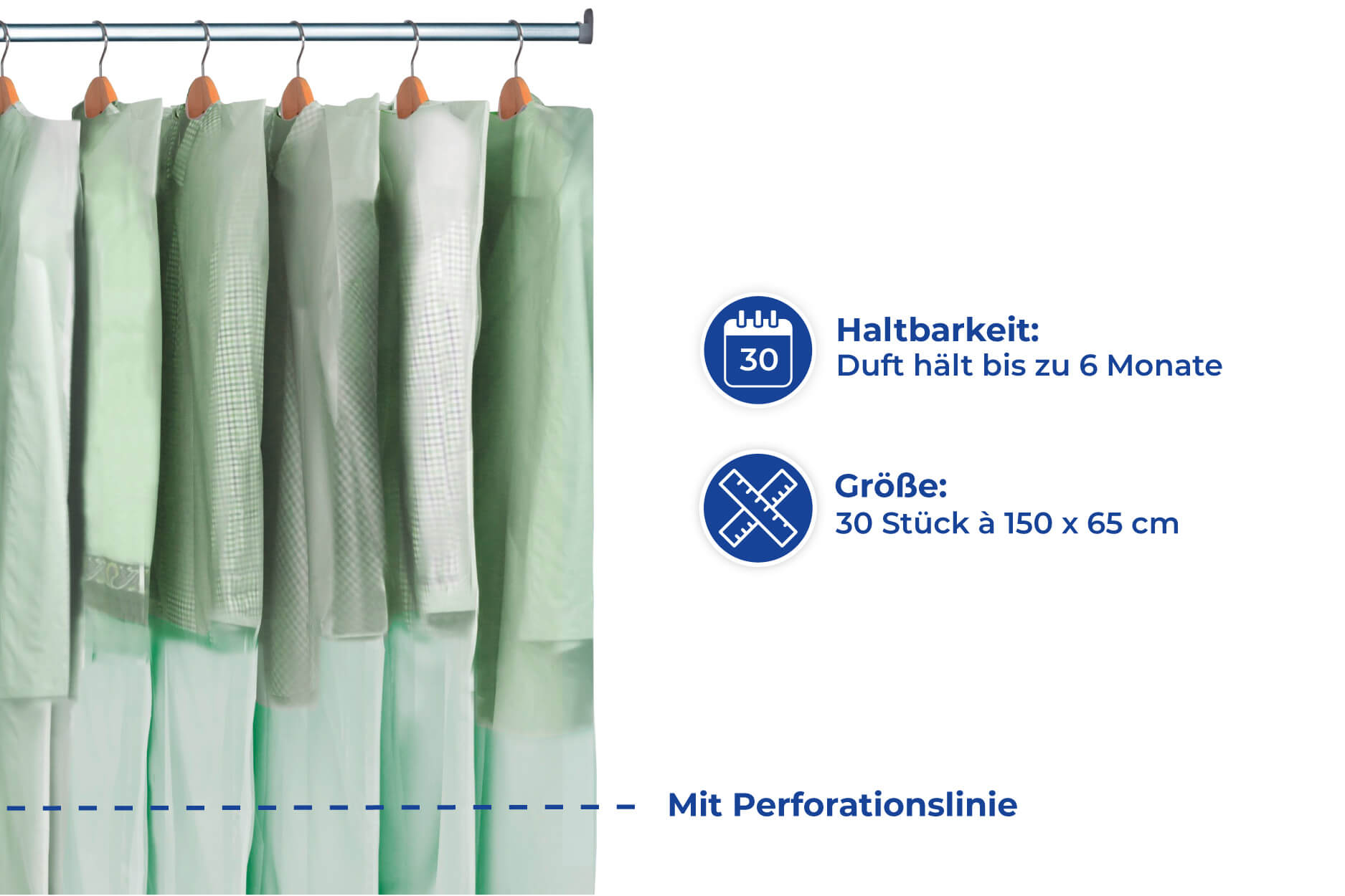 Kleiderschutz-Hüllen mit Mottenschutz+Aromaschutzbox 30er