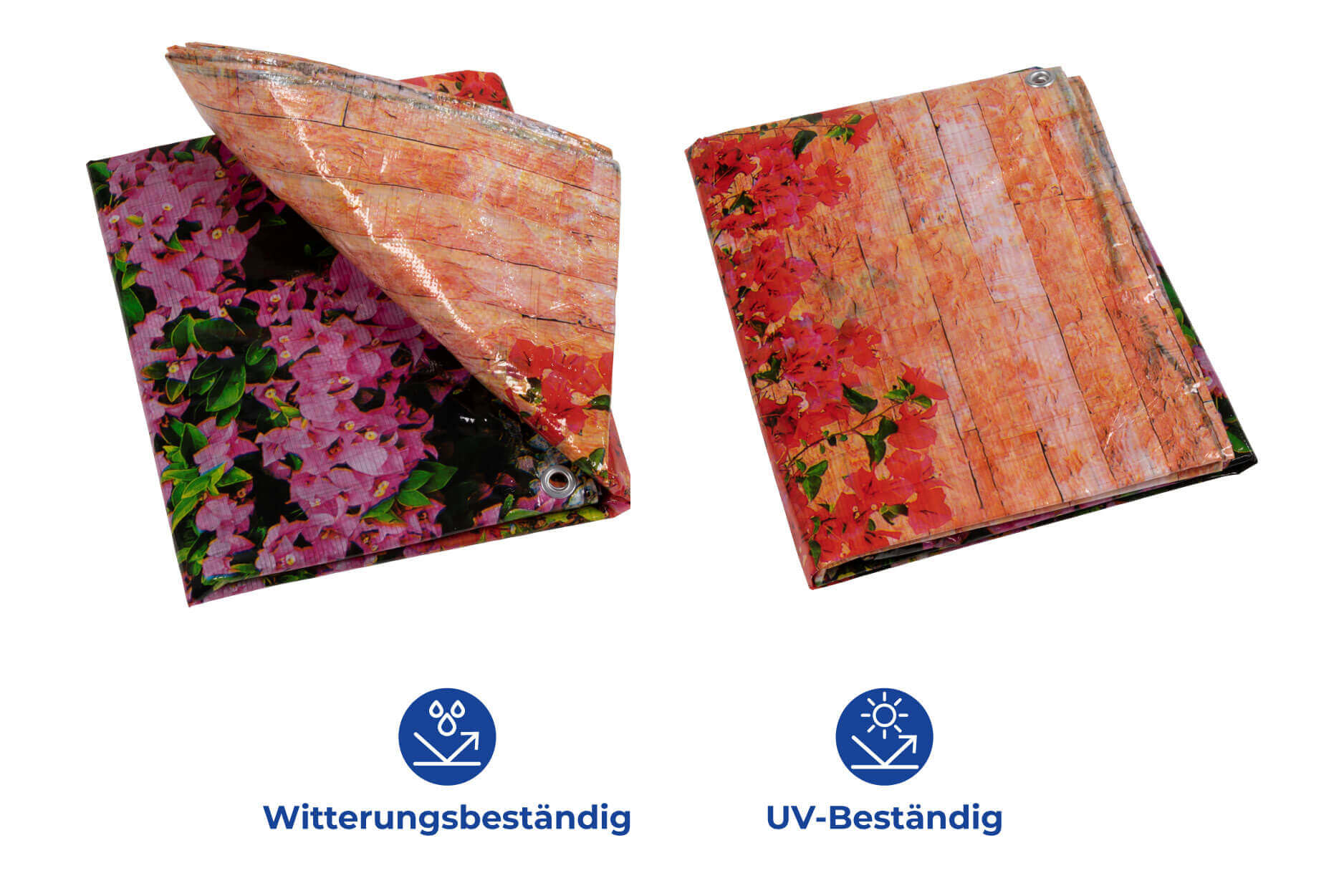 Balkon-Sichtschutz Mauer-Blumen, 5 m