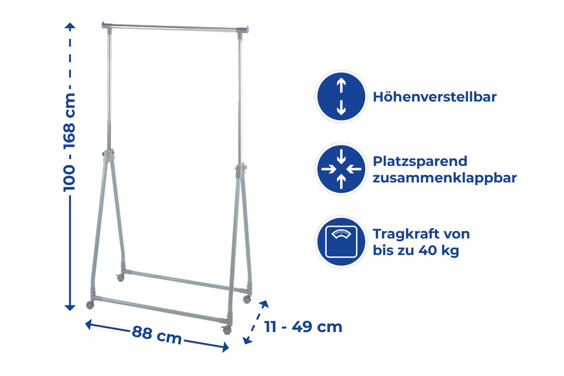 Kleiderständer klappbar, höhenverstellbar Kleiderständer klappbar, höhenverstellbar