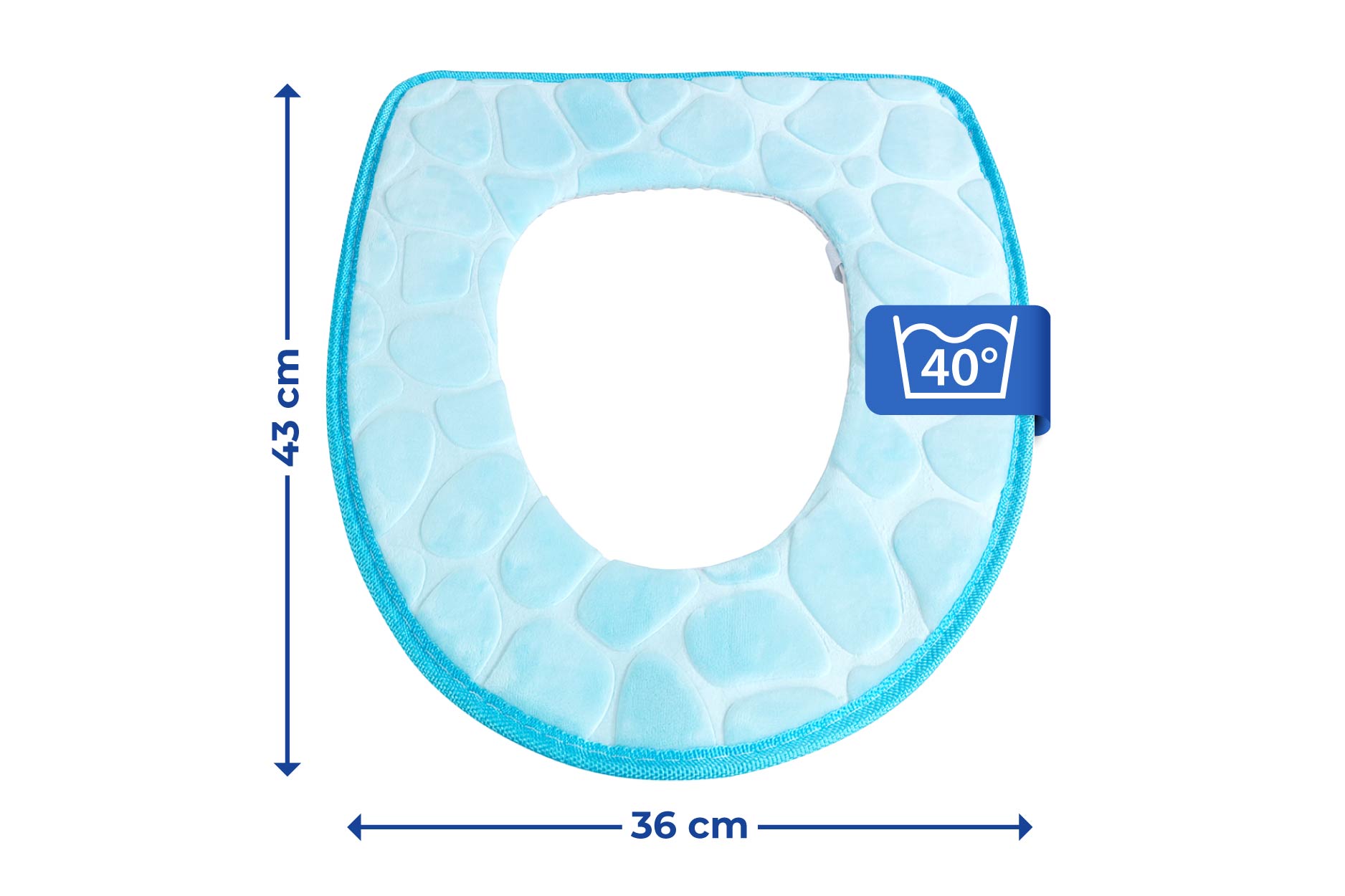 WC-Sitzpolster Memory Foam, blau