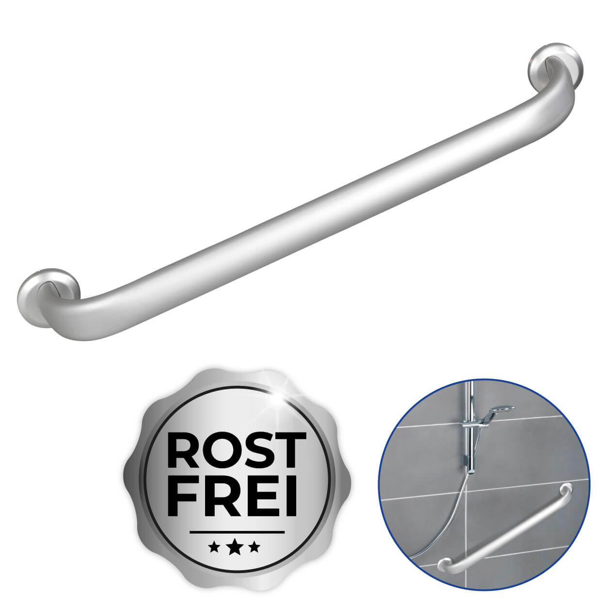 Wandhaltegriff Secura Premium 63 cm, bis 120 kg belastbar