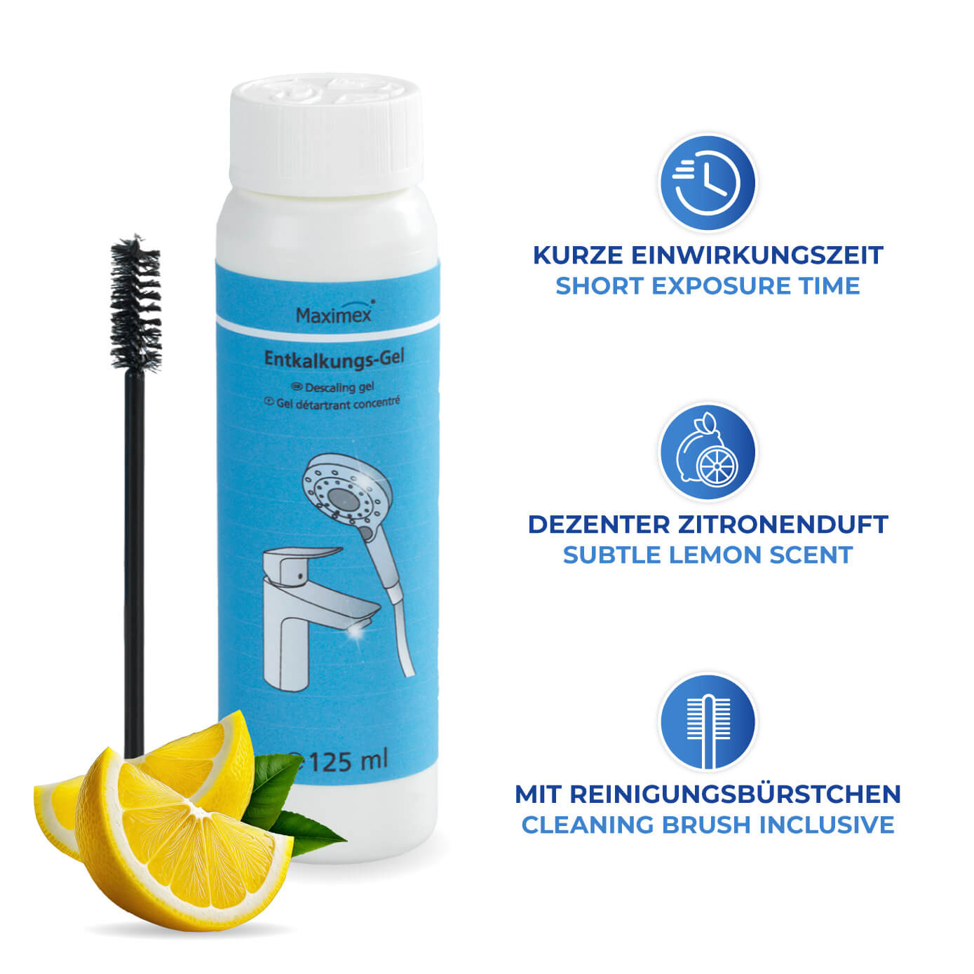 Entkalkungsgel mit Bürste, 125 ml