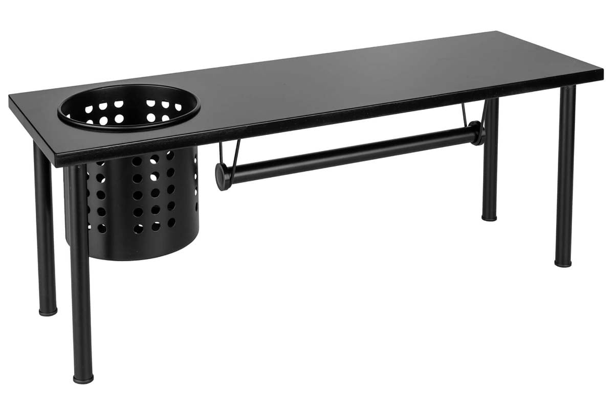 Regal mit Rollenhalter, Schwarz Regal mit Rollenhalter, Schwarz