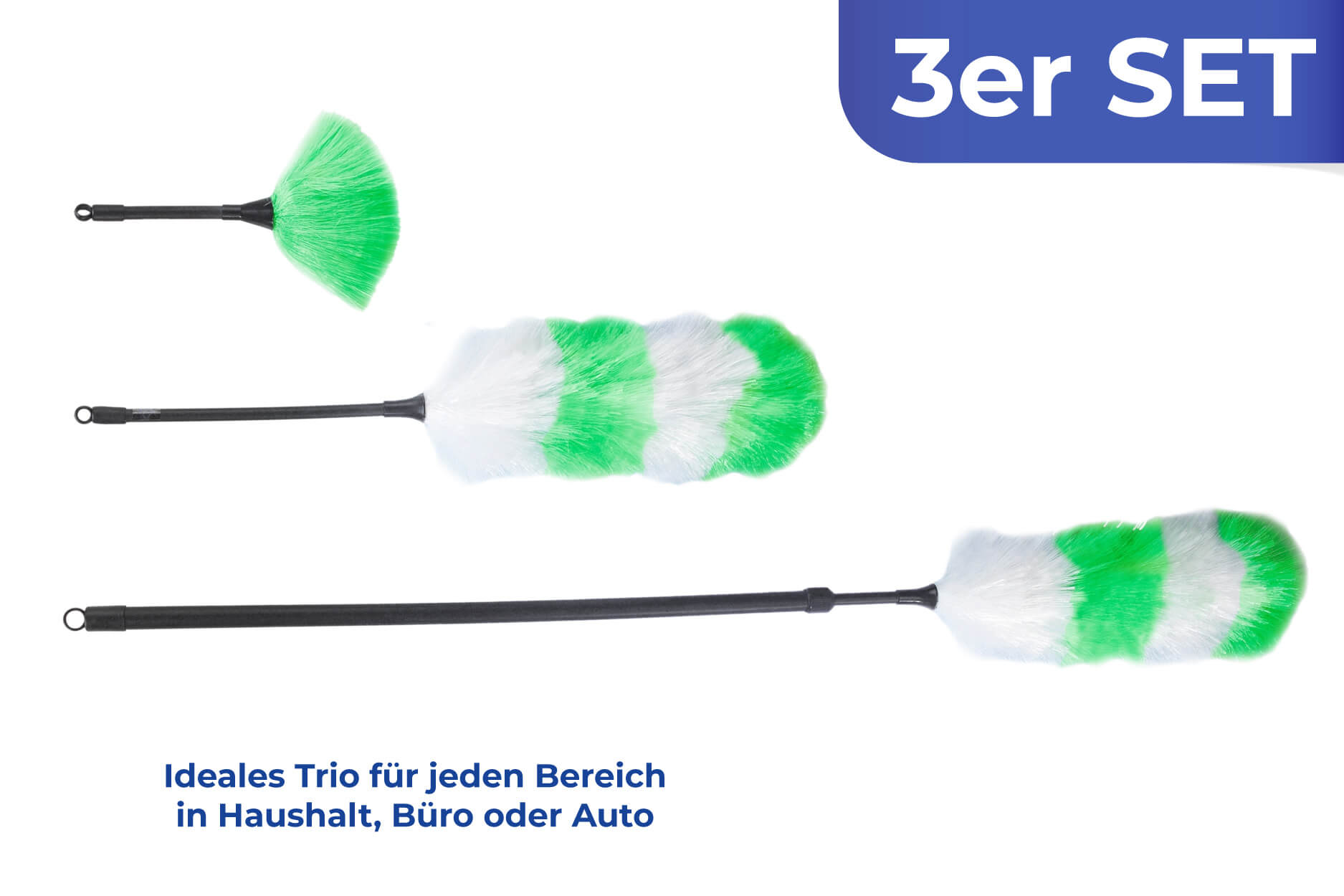 Staubwedel-Set Grün 3-teilig