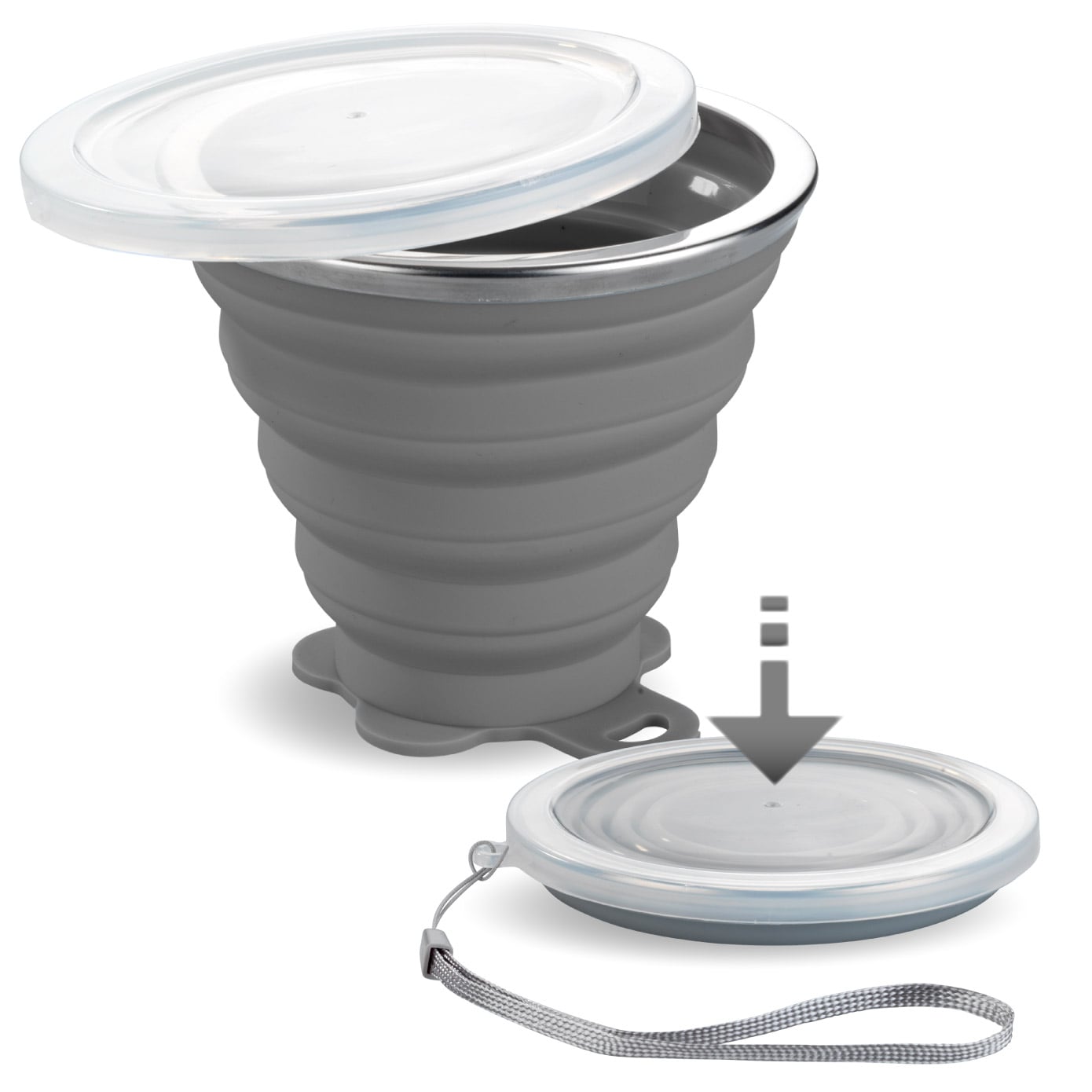 Faltbarer Silikon To-Go-Becher, 250 ml