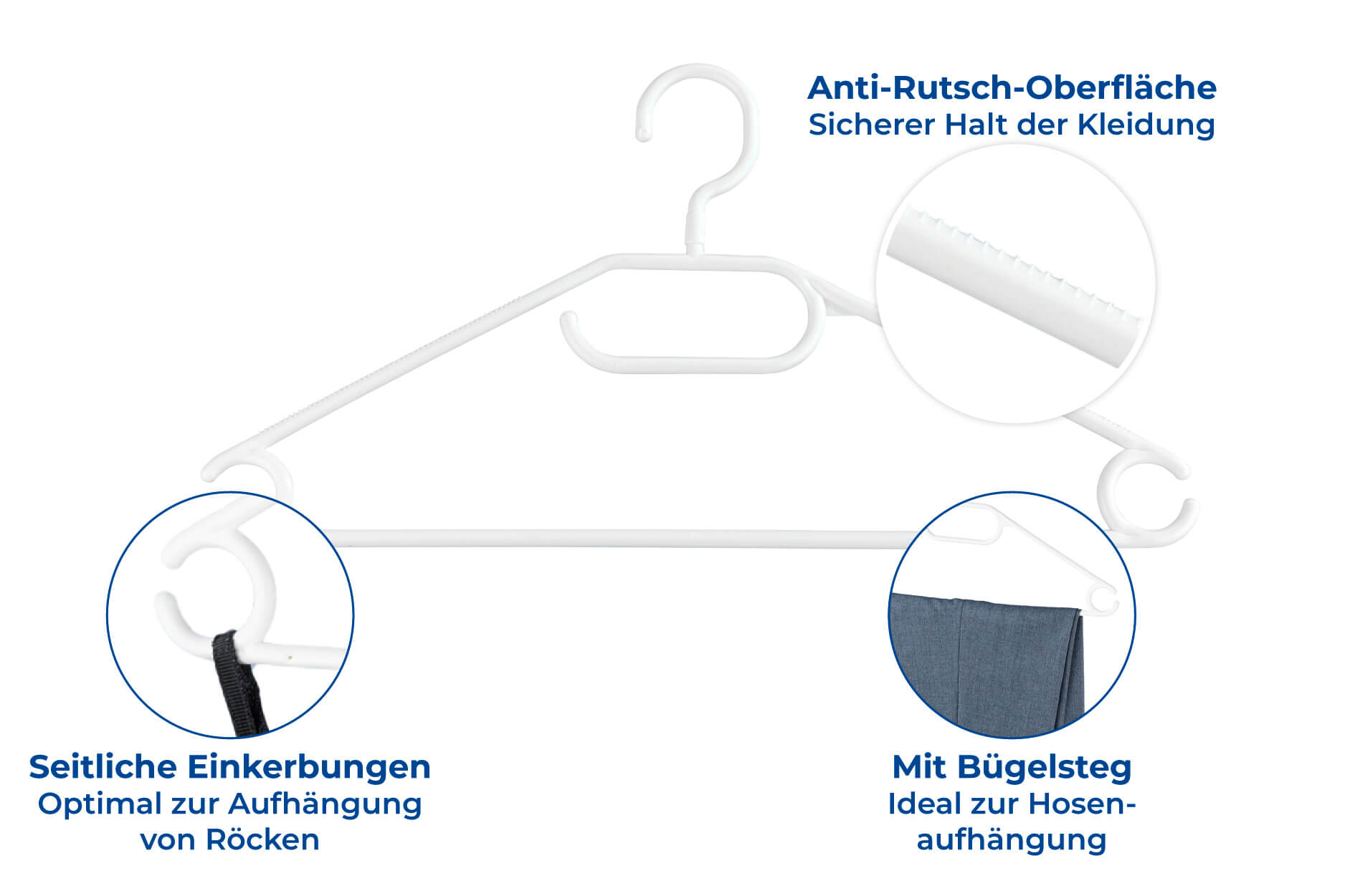 Kleiderbügel Easy weiß, 20er Set