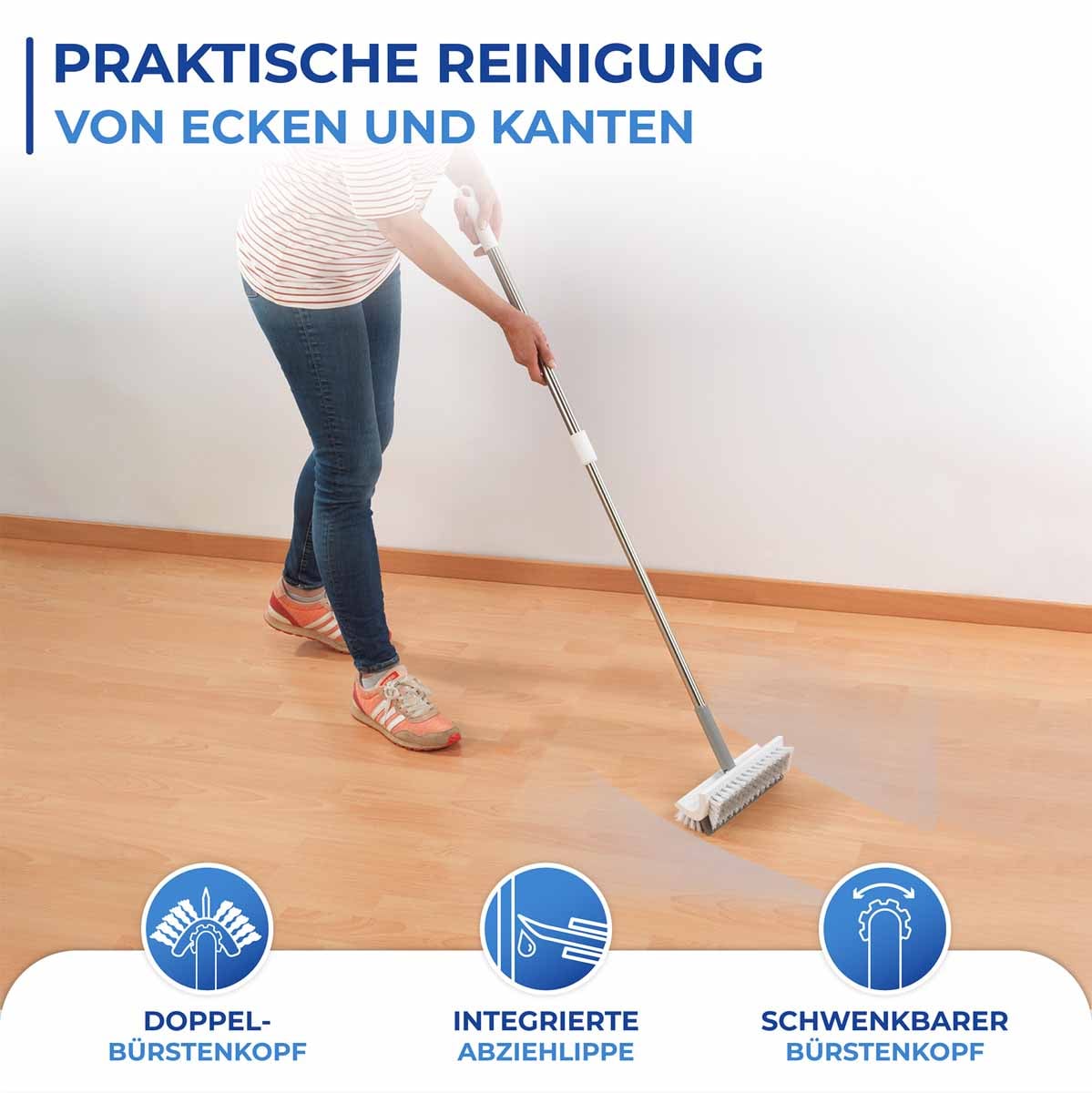 Doppelseitiger Besen mit Abziehlippe Doppelseitiger Besen mit Abziehlippe