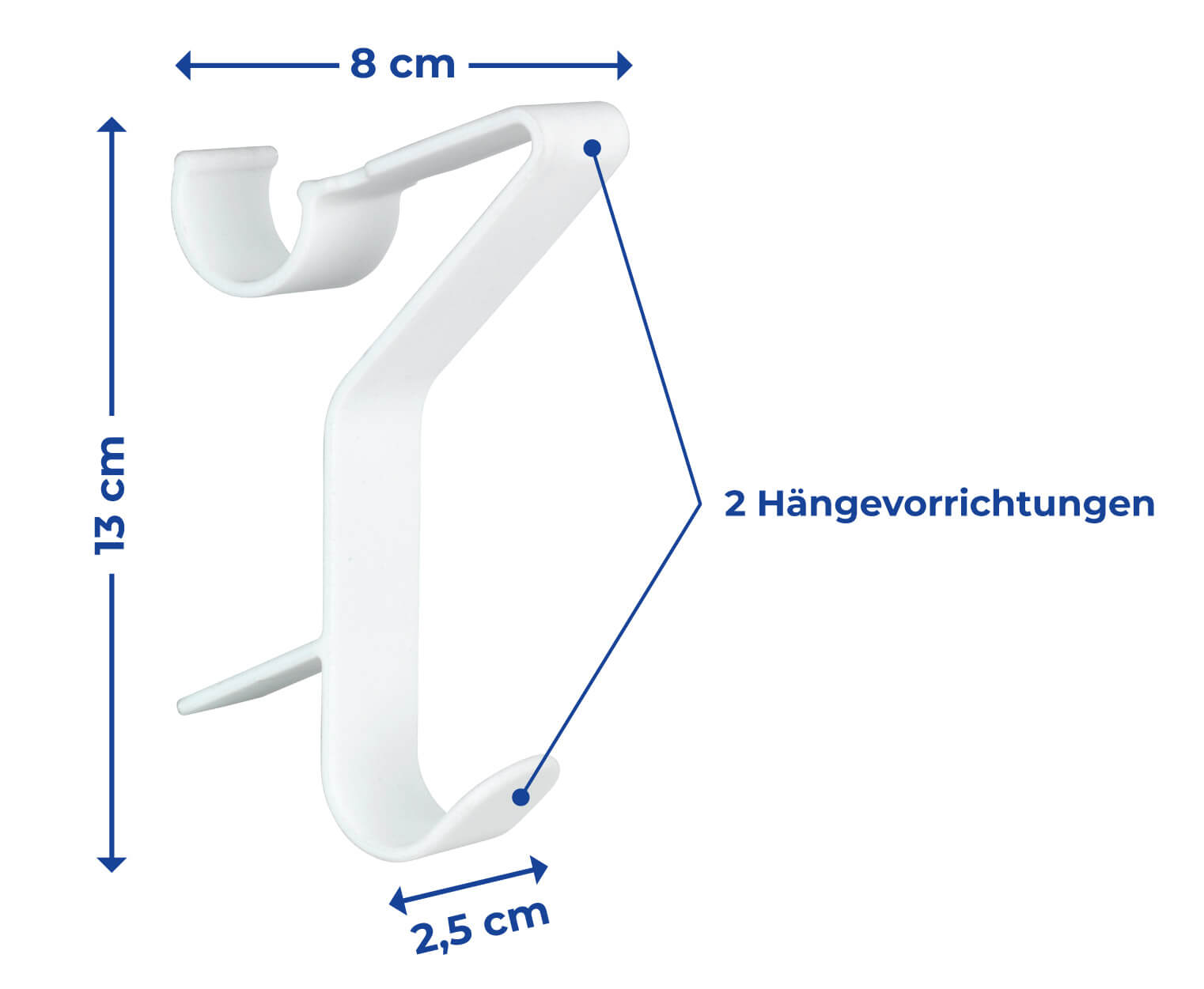 Rundheizkörper-Haken weiß FLEXI 3er