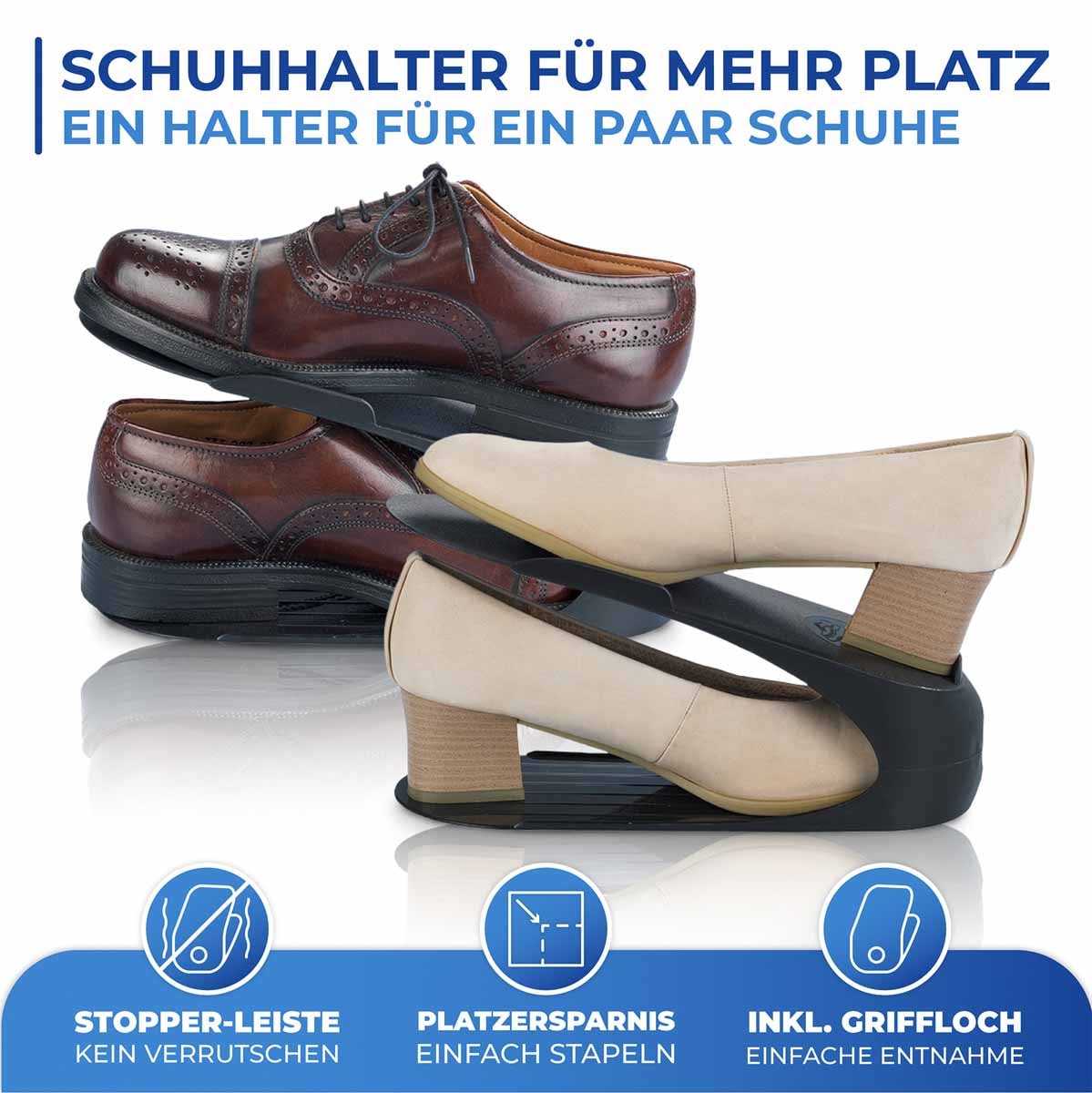 Schuhhalter schwarz 4er