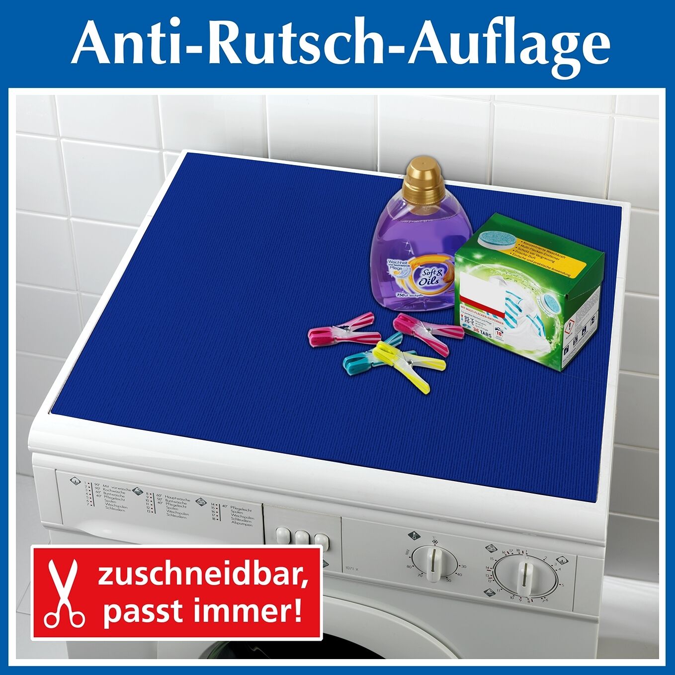 Waschmaschinen-Auflage Blau, 55 x 49 cm