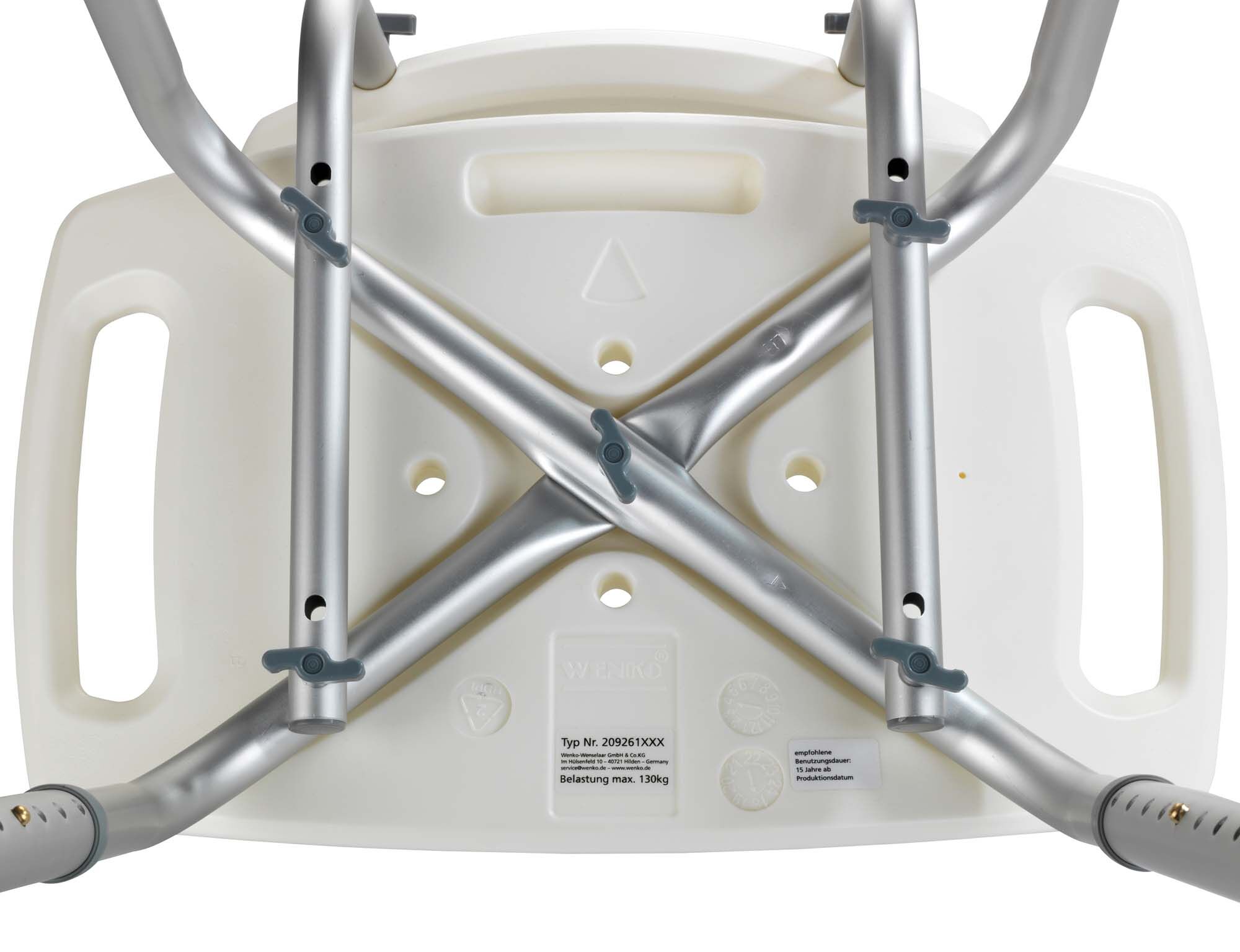 Badhocker mit Rückenlehne Secura, bis 130 kg Tragkraft Badhocker mit Rückenlehne Secura, bis 130 kg Tragkraft