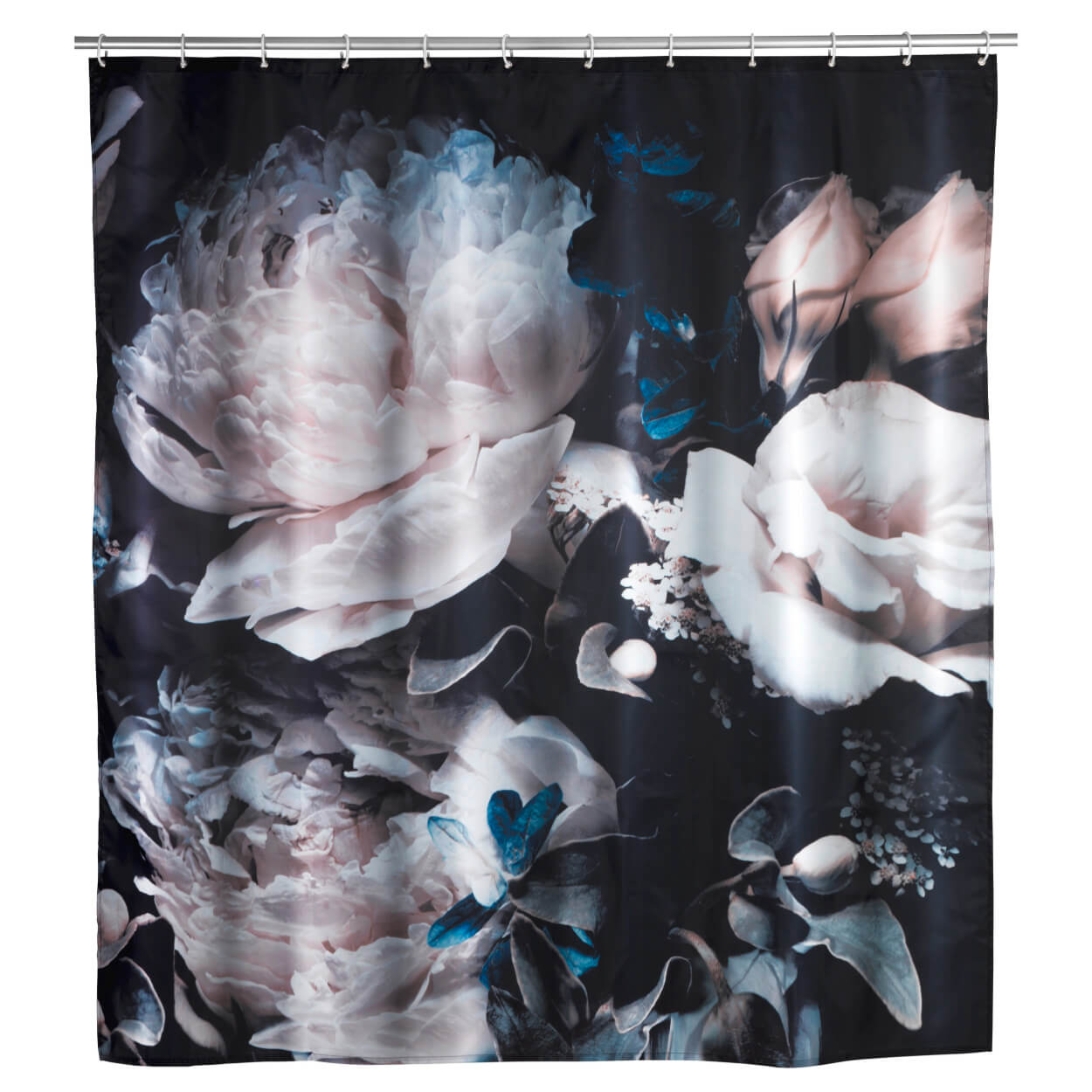 Anti-Schimmel Duschvorhang Peony, Textil (Polyester), 180 x 200 cm, waschbar