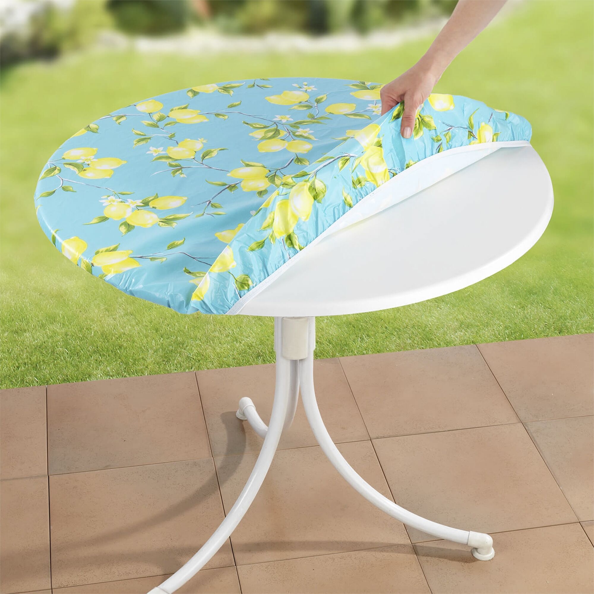 Spann-Tischdecke Zitrone XL