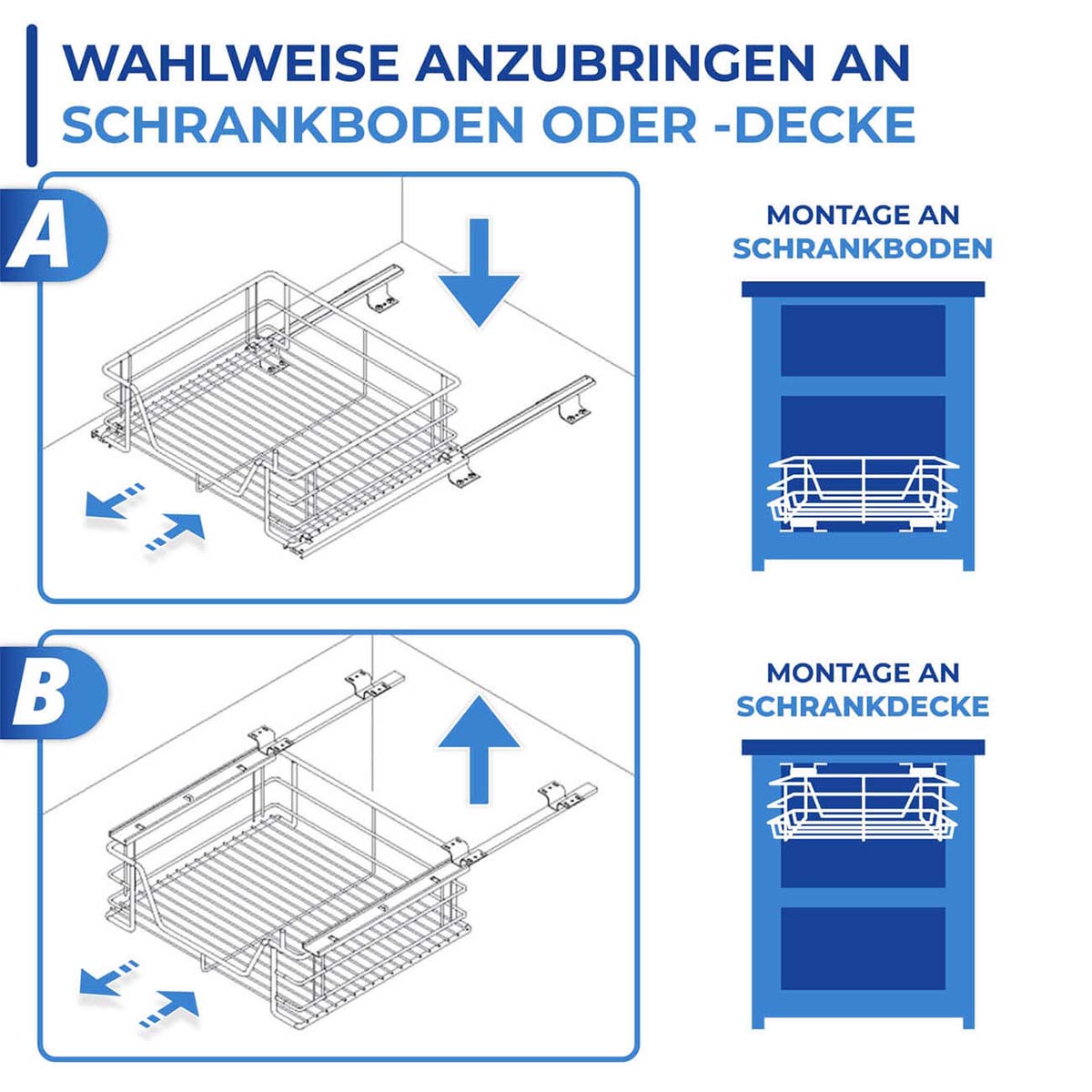 Schrankauszug Midi, ausziehbare Ablage