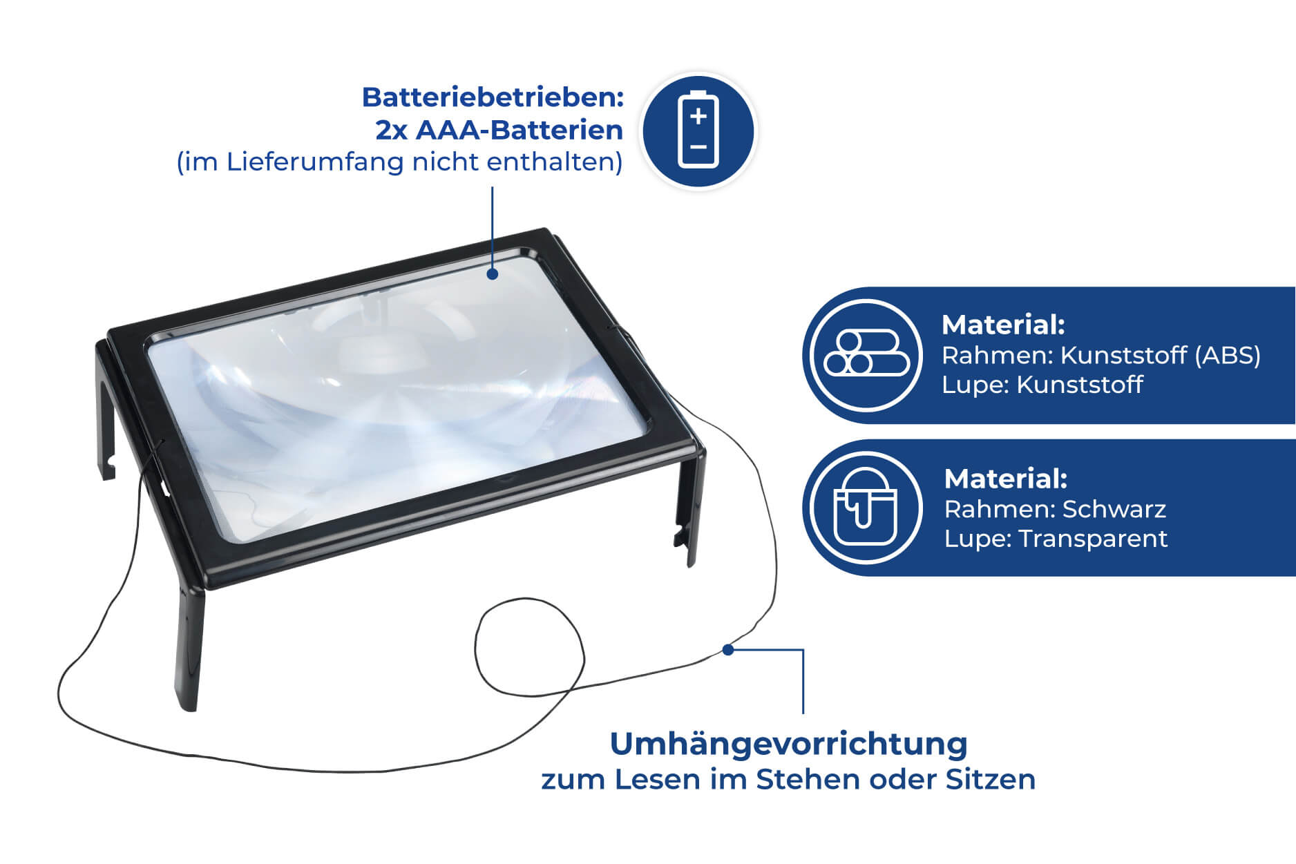 Leselupe LED, 300% Vergrößerung