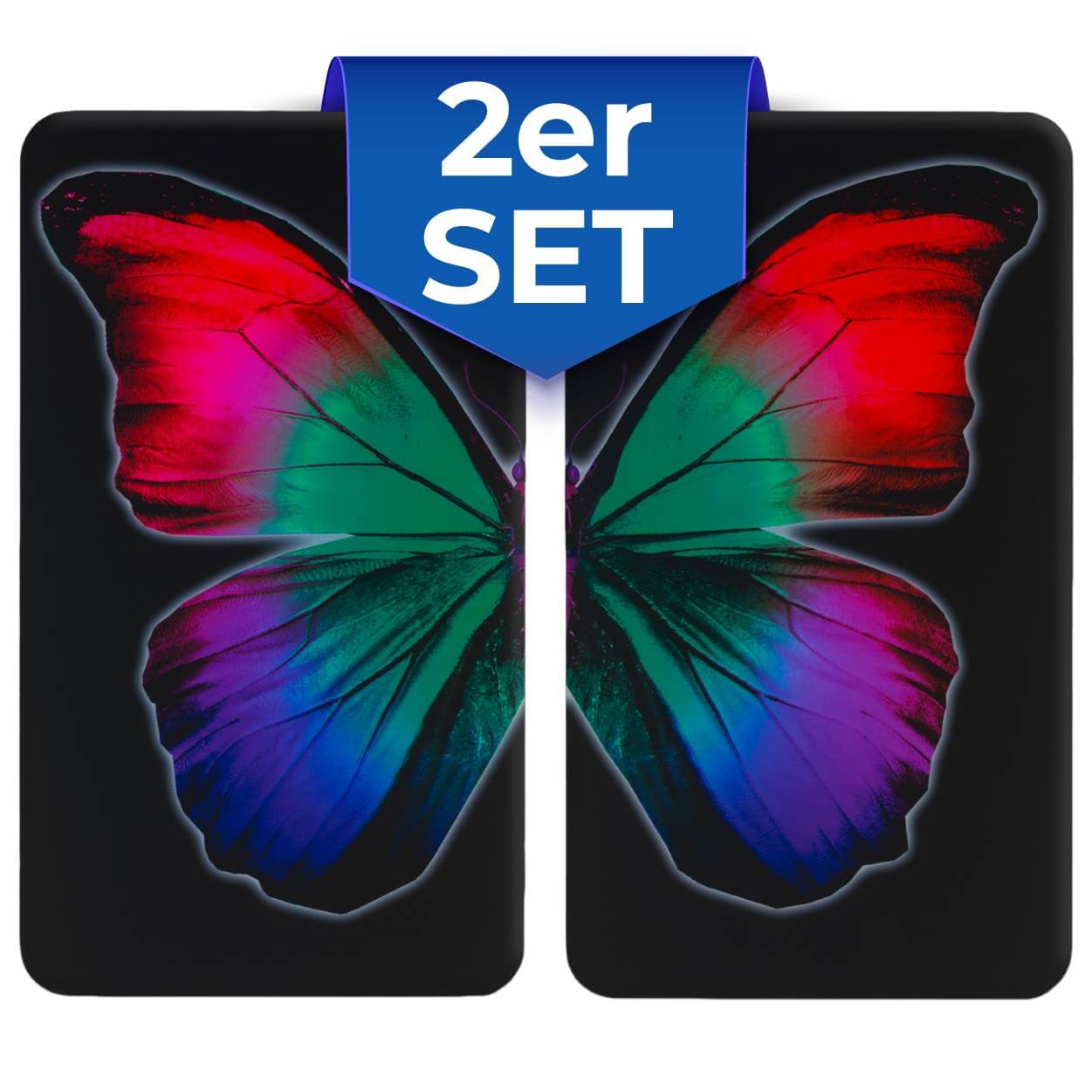 Herdabdeckplatte Universal Butterfly by Night 2er Set, für alle Herdarten