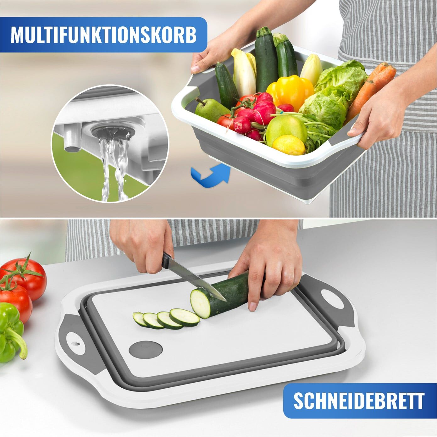 Multifunktionskorb und Schneidbrett Multifunktionskorb und Schneidbrett