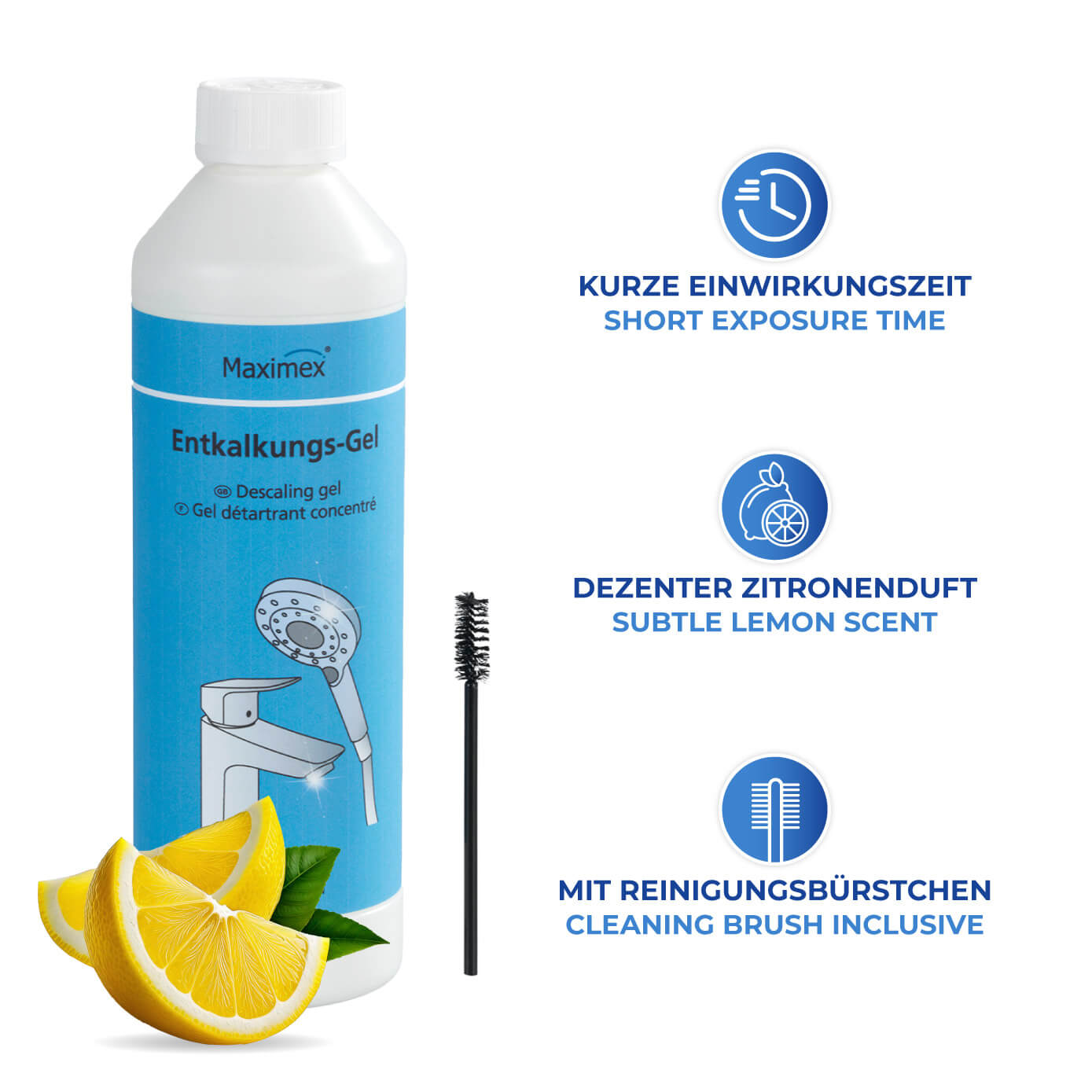 Entkalkungsgel mit Bürste 500 ml