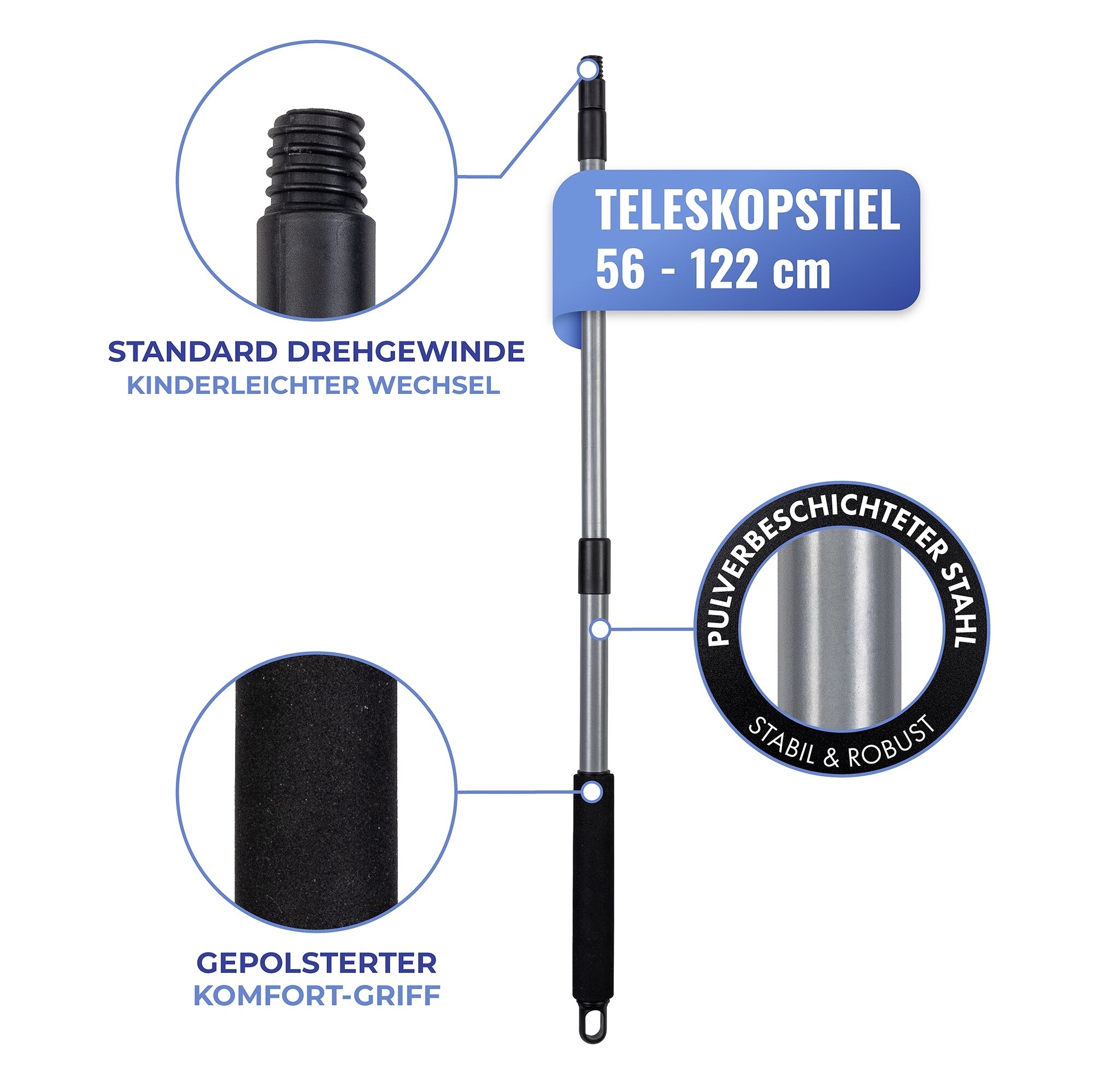 Teleskopstiel mit Komfortgriff