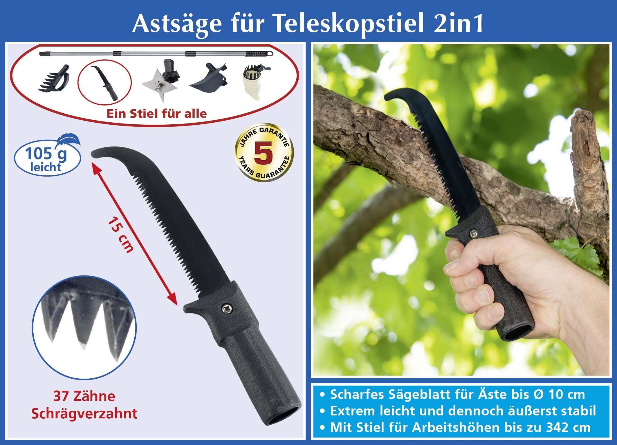 Astsäge für Teleskopstiel 2in1 Astsäge für Teleskopstiel 2in1