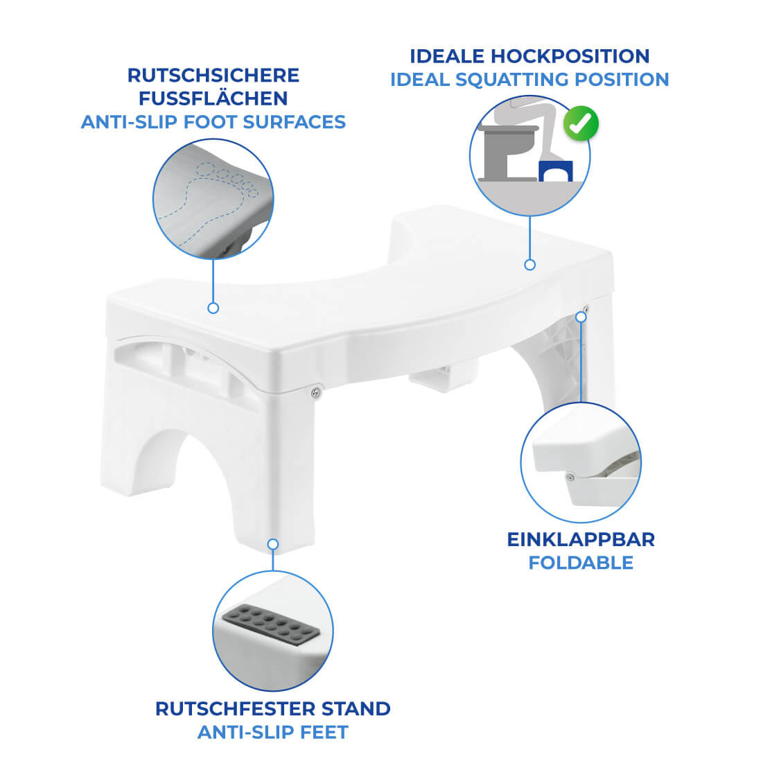 Toiletten Fußbank faltbar
