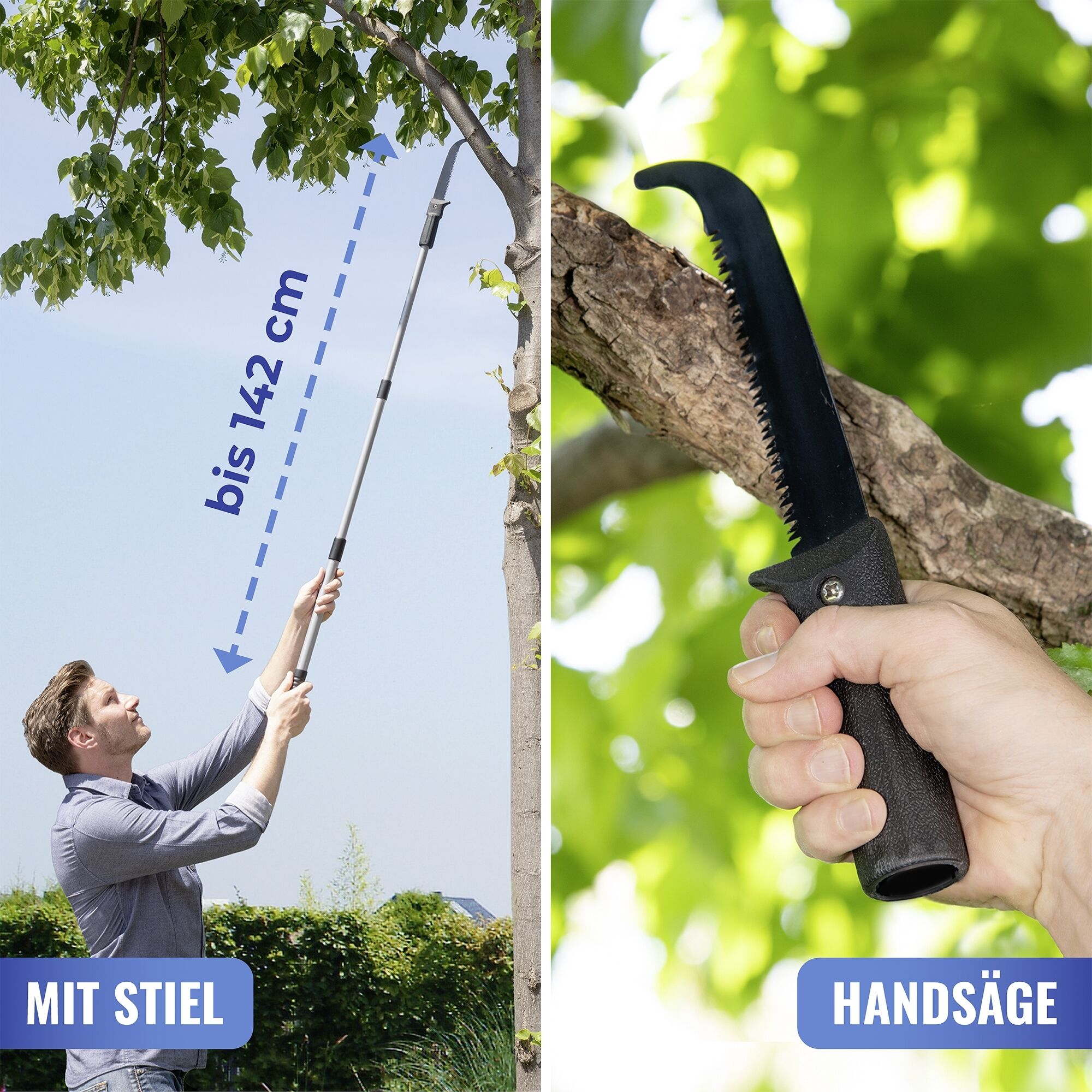 Astsäge mit Teleskopstiel 2in1