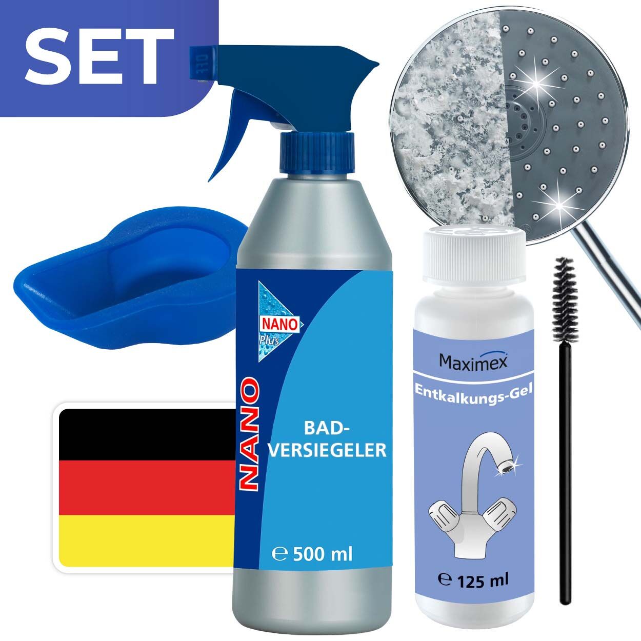 Anti-Kalk Spezial Set für das ganze Badezimmer, 3 teilig