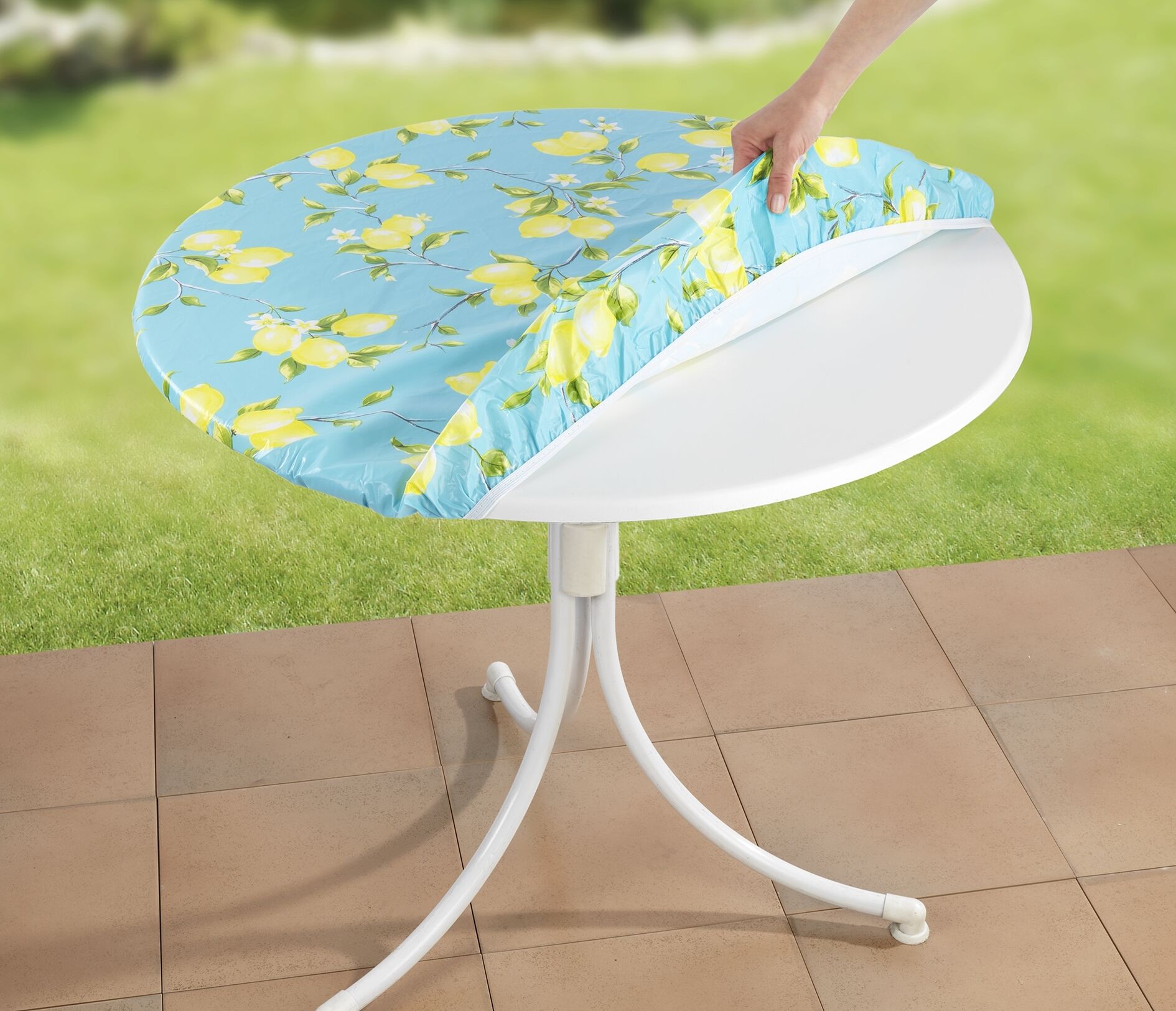 Spann-Tischdecke Zitrone XL
