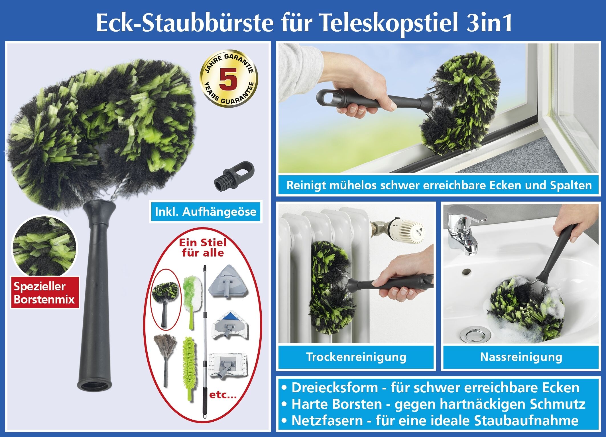 Eck-Staubbürste 3in1 Eck-Staubbürste 3in1
