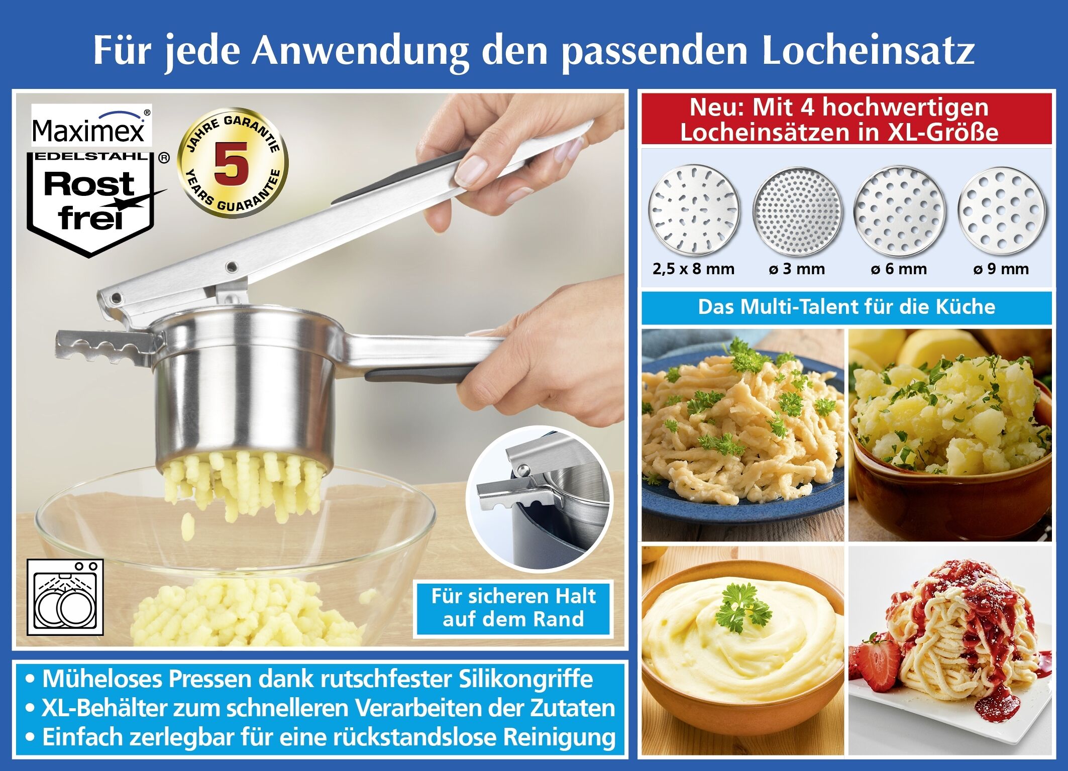 Multi-Presse Edelstahl XL