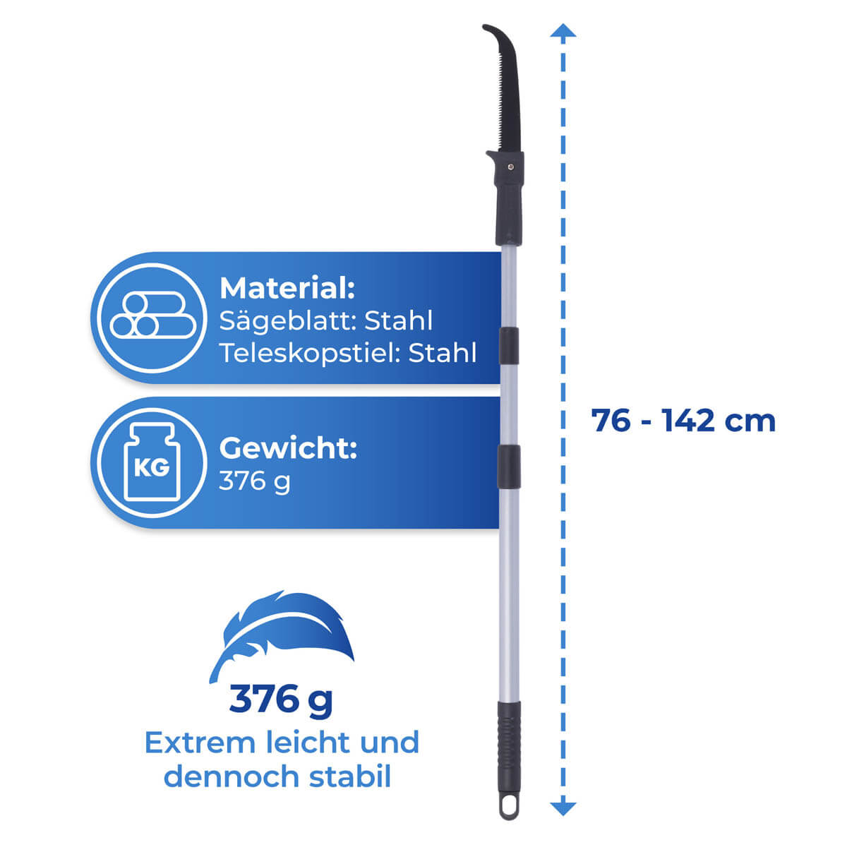 Astsäge mit Teleskopstiel 2in1