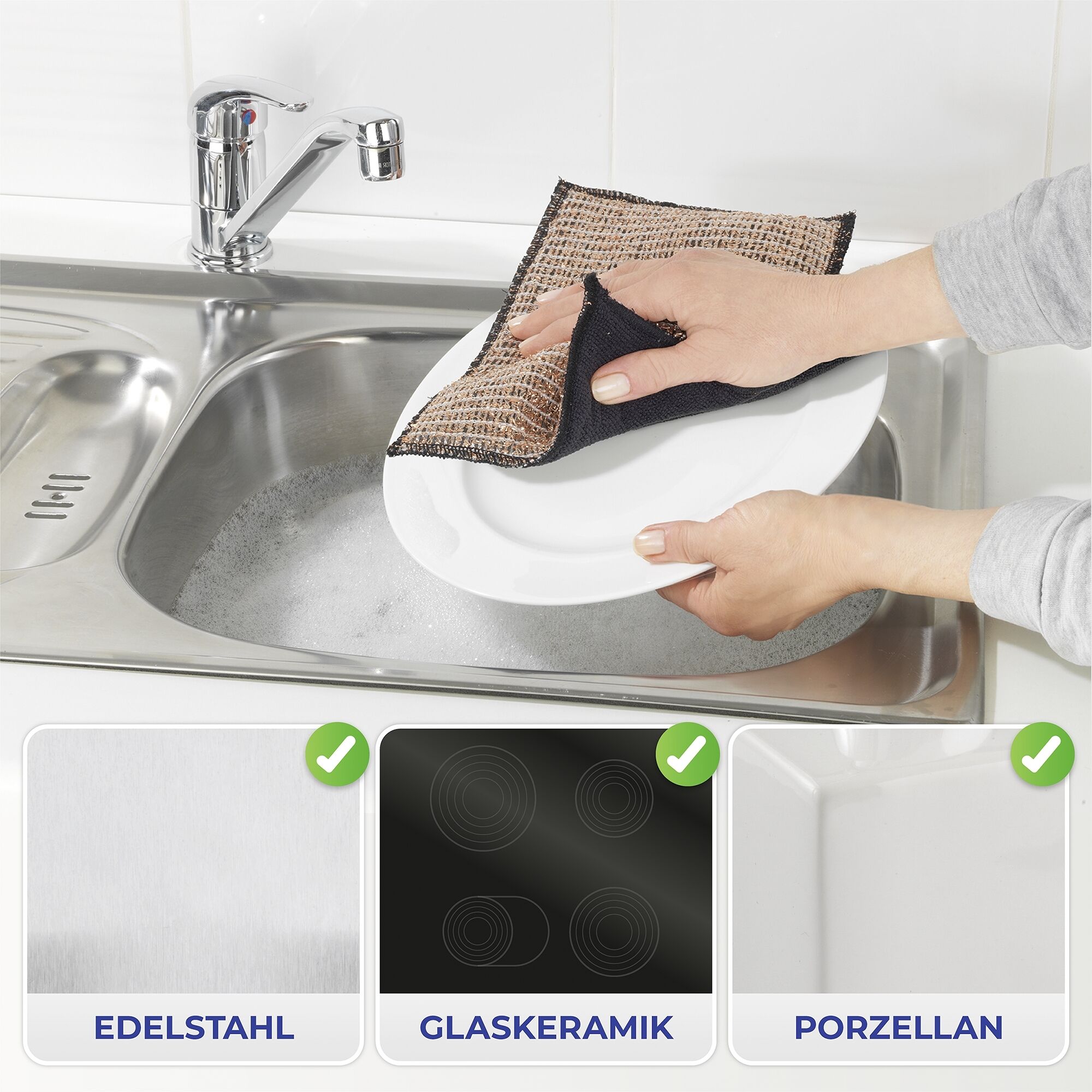 Mikrofaser-Kupfertuch 2in1 2er