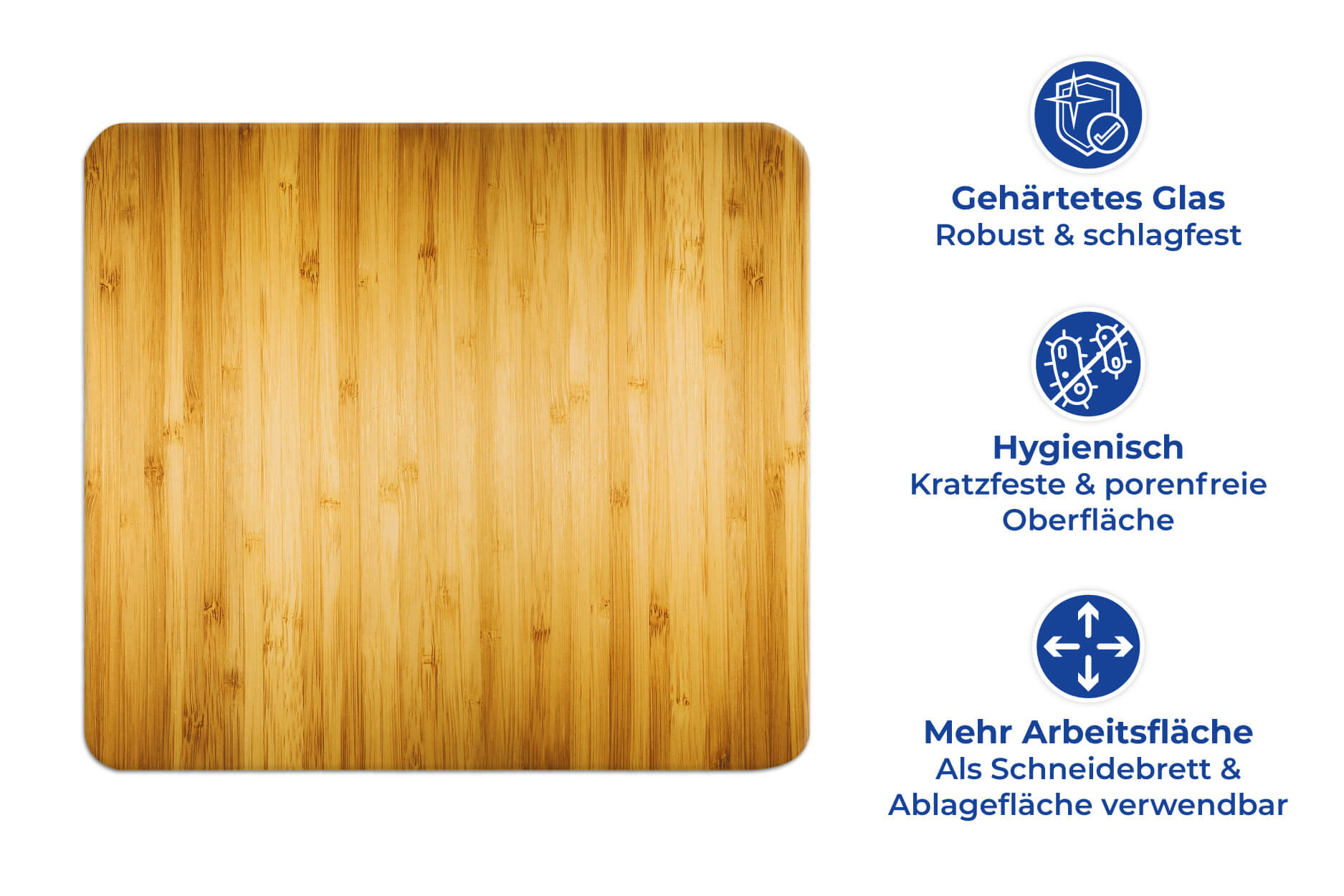 Multi-Platte Holz-Optik, für Glaskeramik Kochfelder