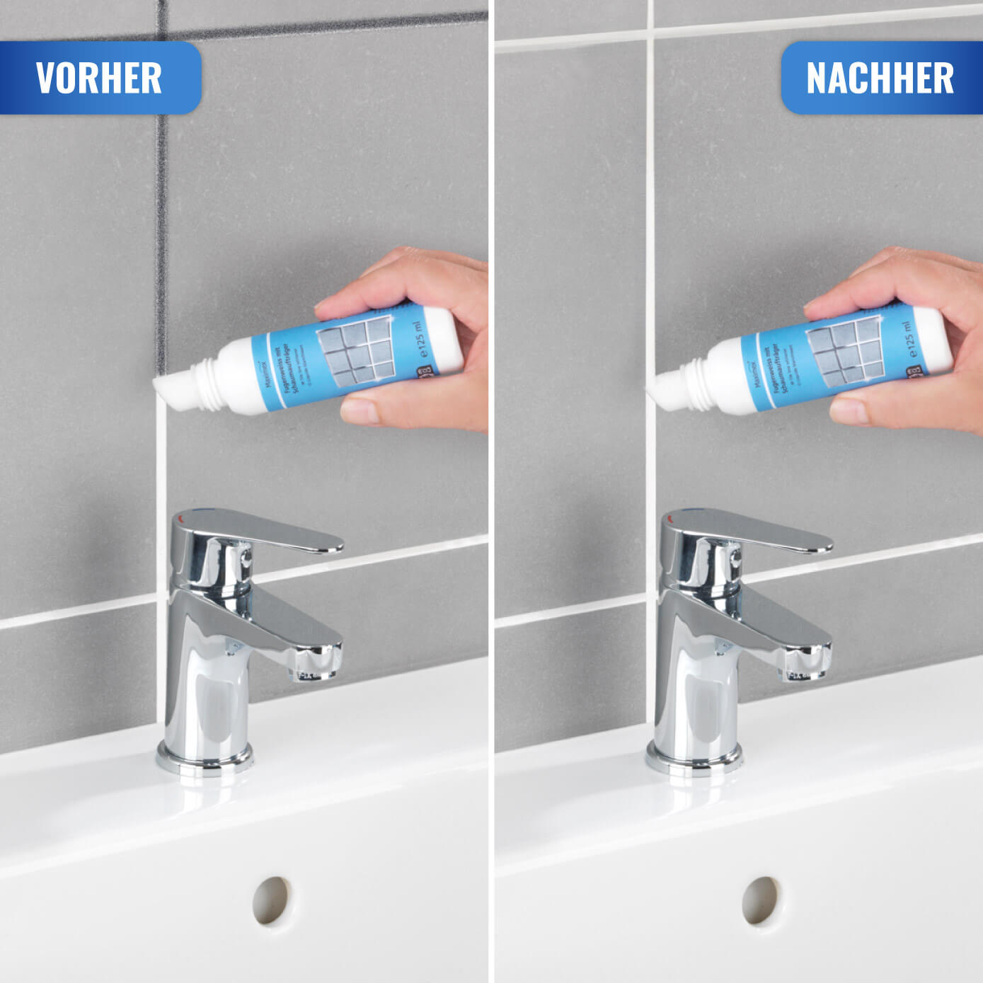 Fugenweiß mit Schwammaufträger, 125 ml