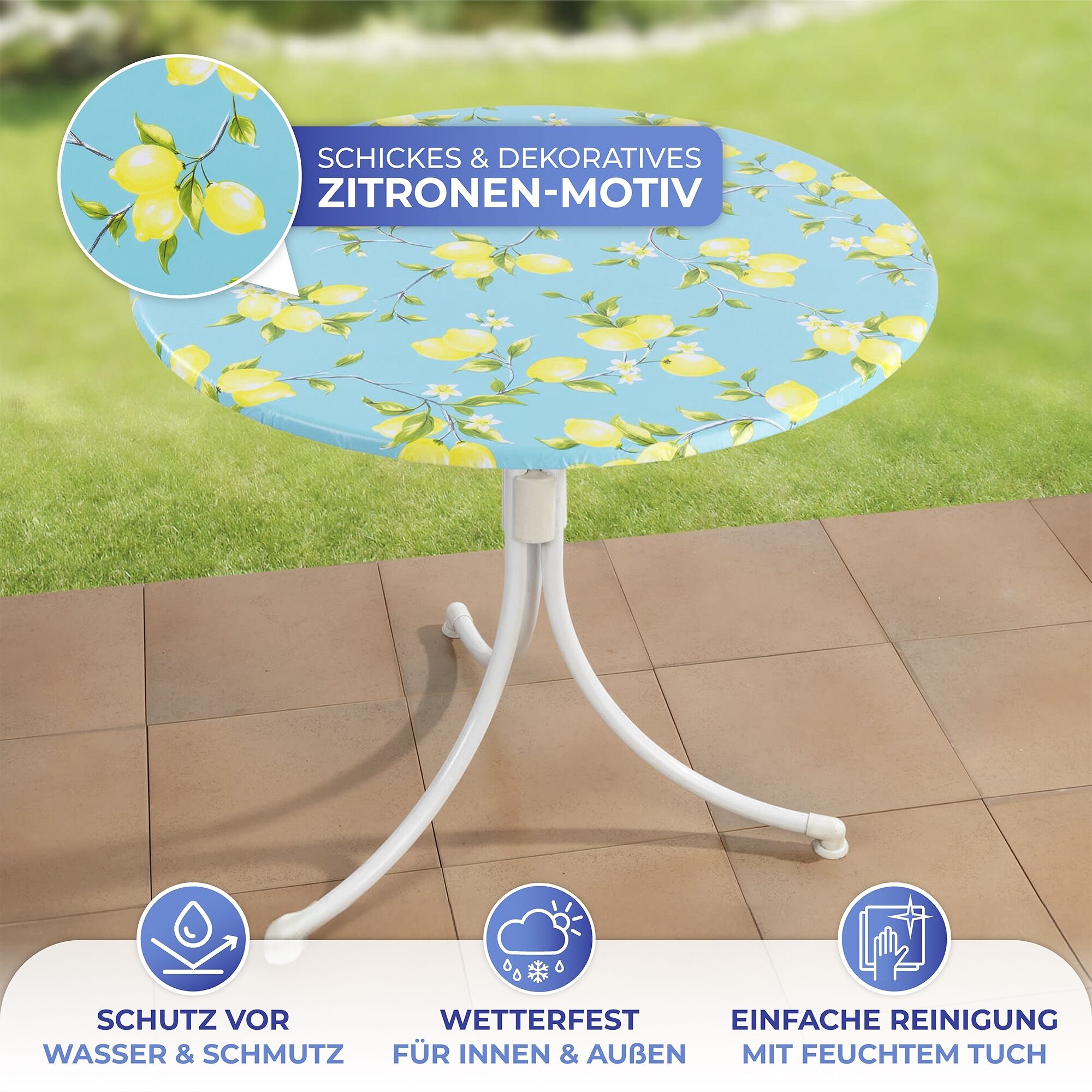 Spann-Tischdecke Zitrone XL