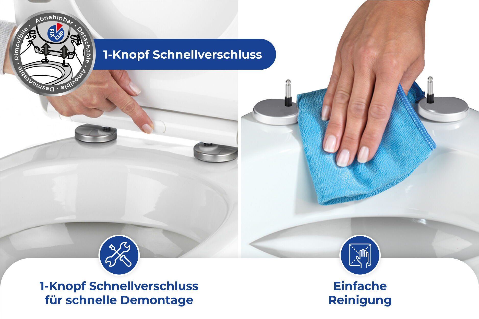 Premium WC-Sitz Astera, aus antibakteriellem Duroplast, mit Absenkautomatik