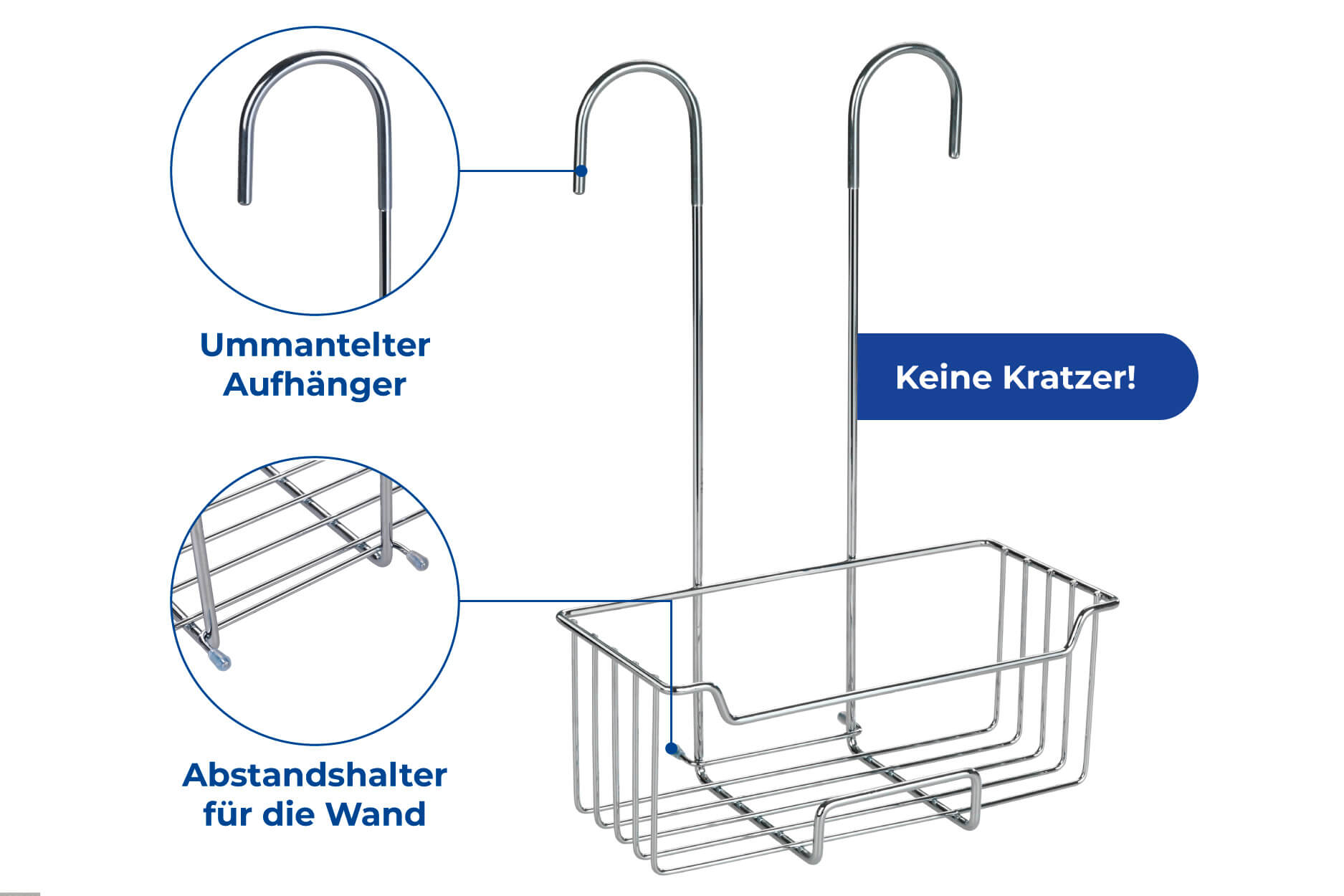 Thermostat-Dusch-Caddy Milo Edelstahl, rostfrei