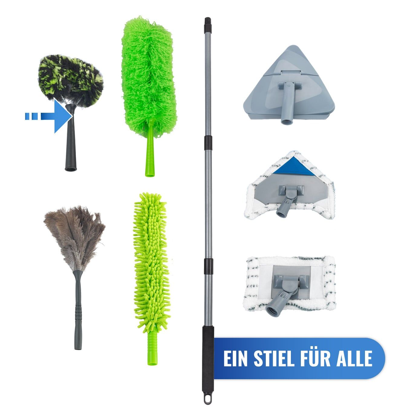 Eck-Staubbürste inkl. Teleskopstiel 3in1 Eck-Staubbürste inkl. Teleskopstiel 3in1