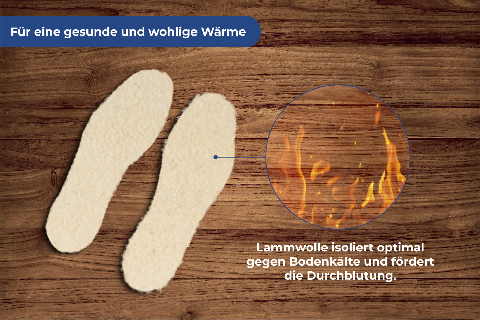  Einlegesohlen für Schuhe, aus Lammwolle, 1 Paar