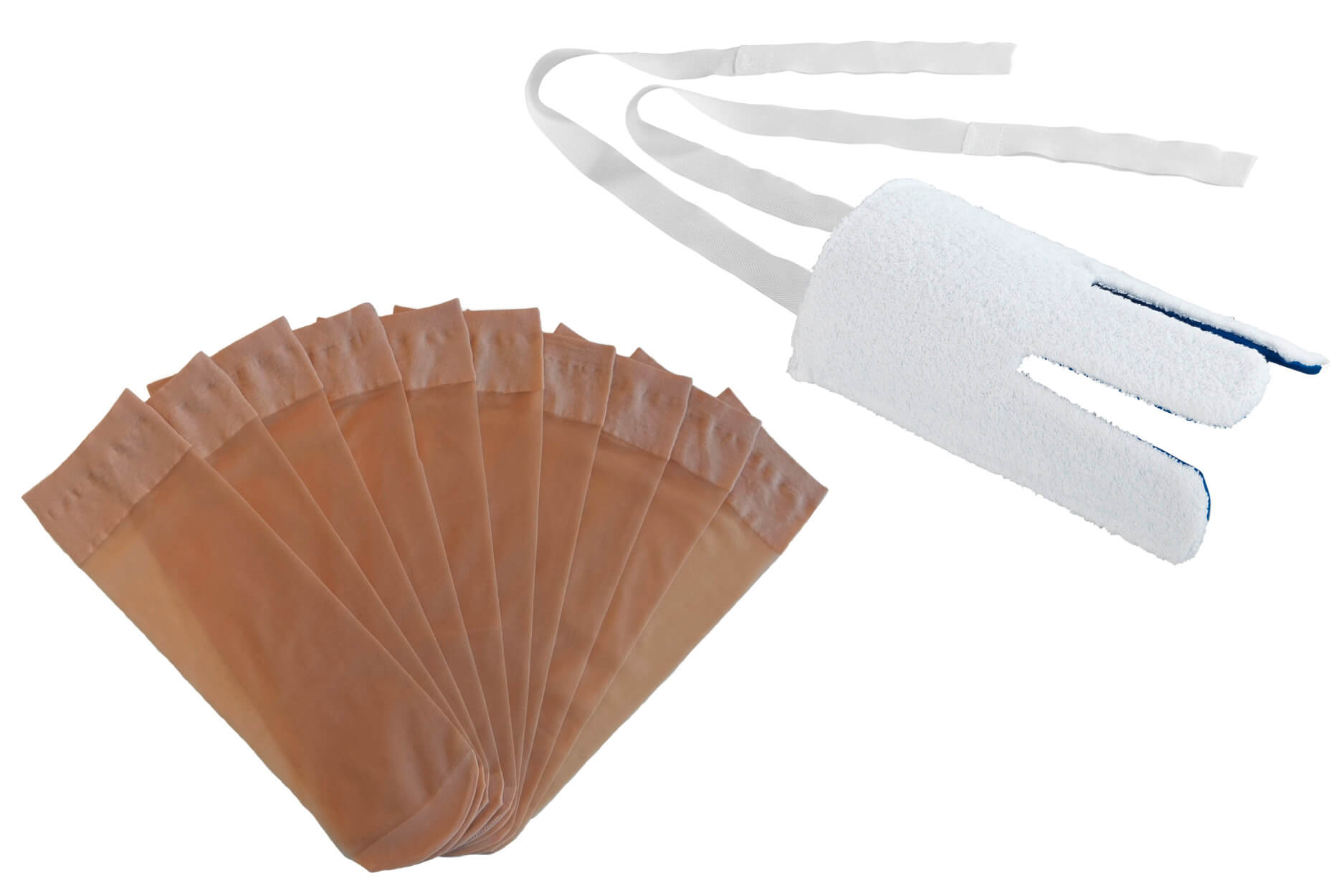 2in1-Set: Anziehhilfe für Strümpfe und stützende Socken im 10er Set 2in1-Set: Anziehhilfe für Strümpfe und stützende Socken im 10er Set