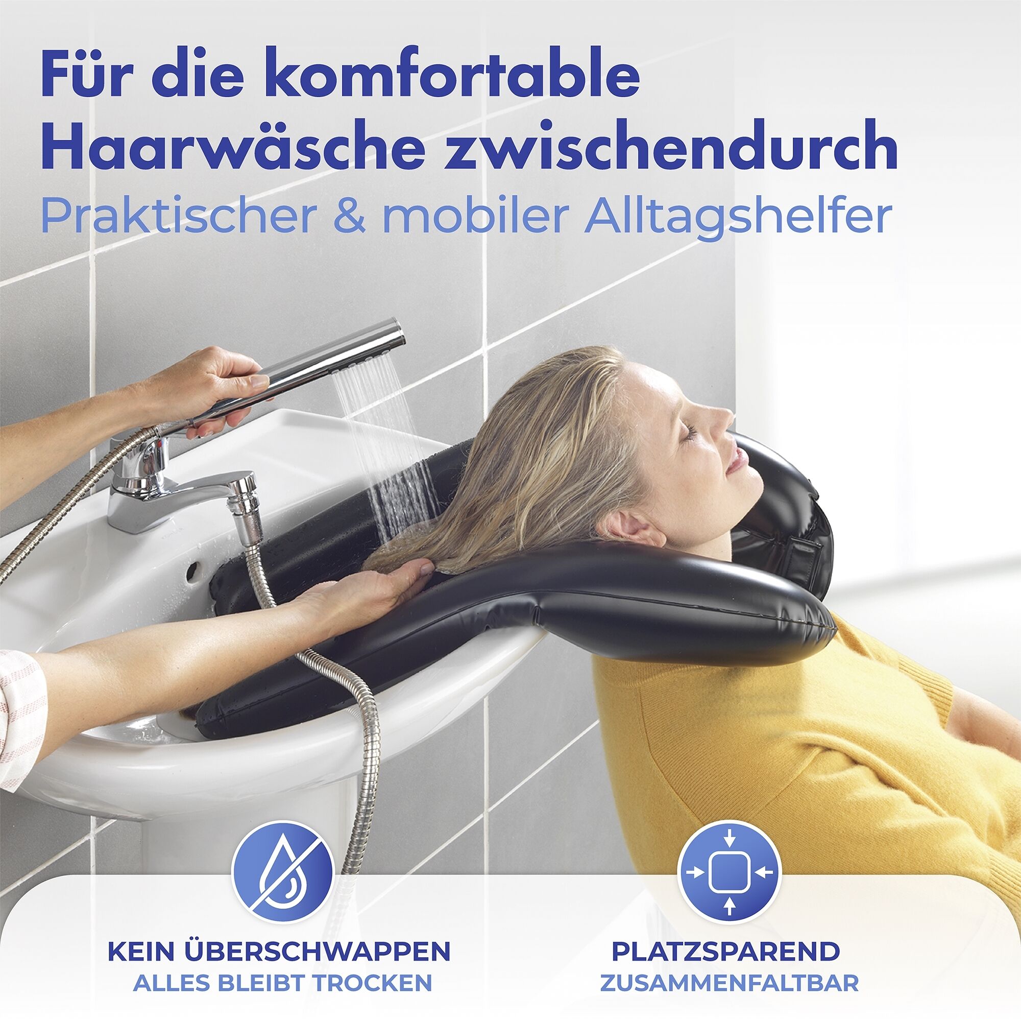 Haarwaschhilfe, aufblasbar