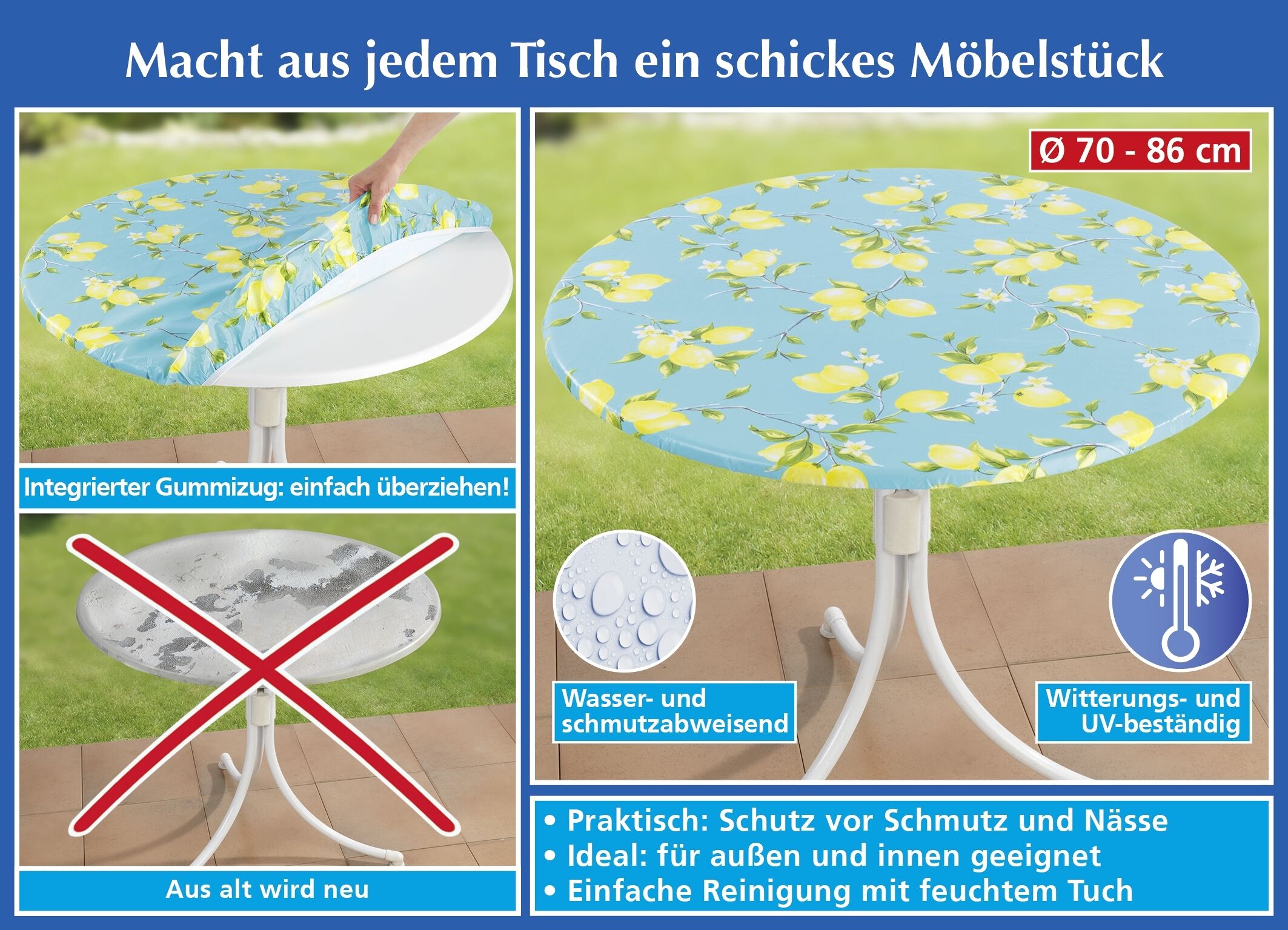Spann-Tischdecke Zitrone Spann-Tischdecke Zitrone
