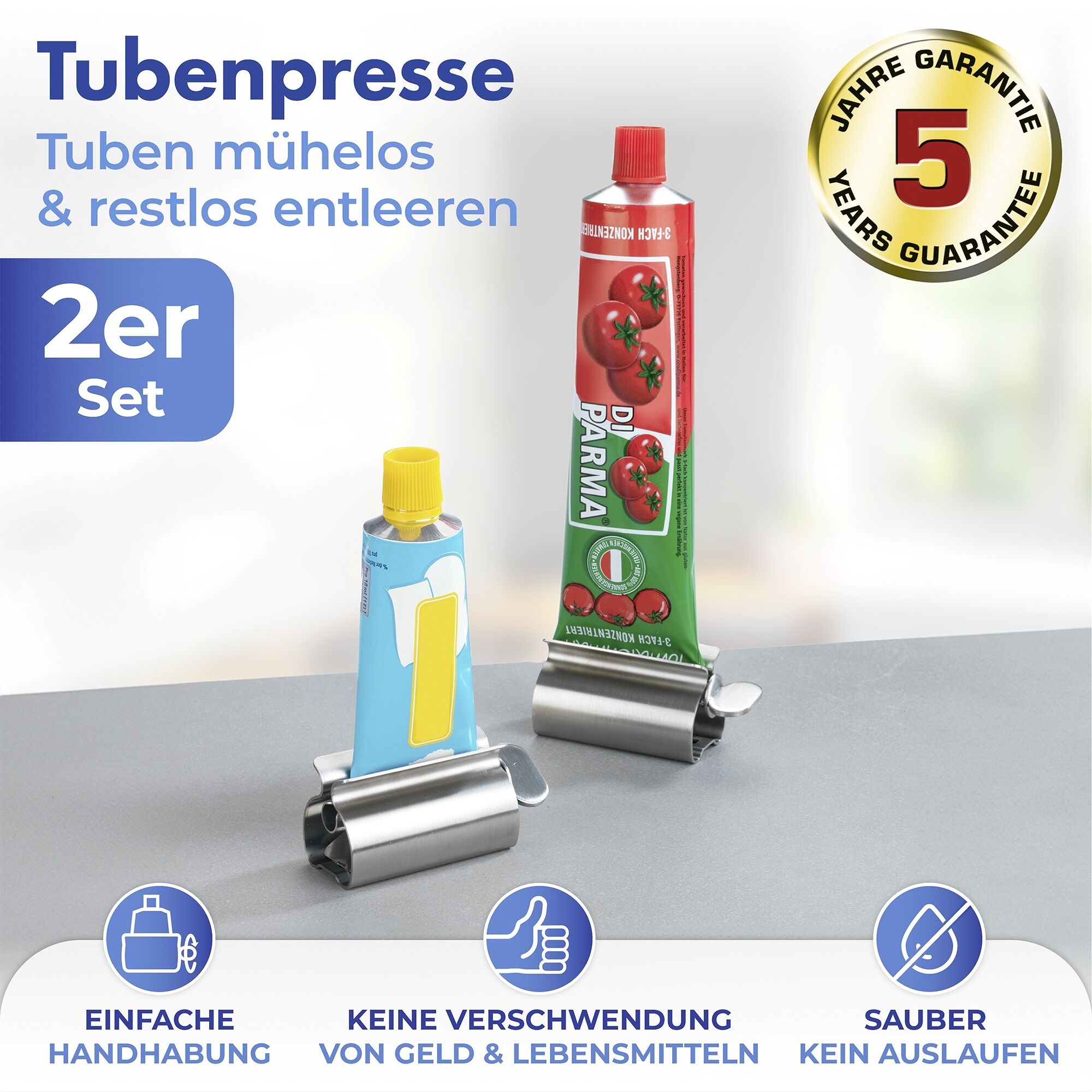 Tubenpresse EDELSTAHL 2er Tubenpresse EDELSTAHL 2er