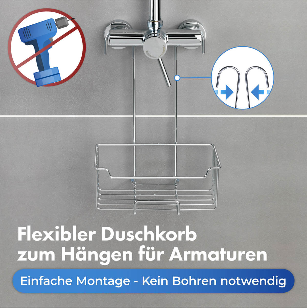 Edelstahl Thermostat-Dusch-Caddy Edelstahl Thermostat-Dusch-Caddy