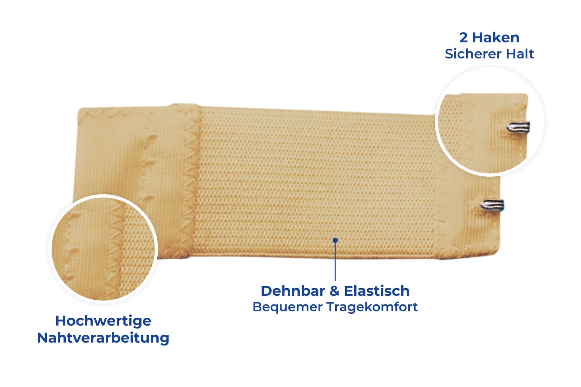 BH-Erweiterung hautfarben, 3,5 x 8 cm, 4er-Set